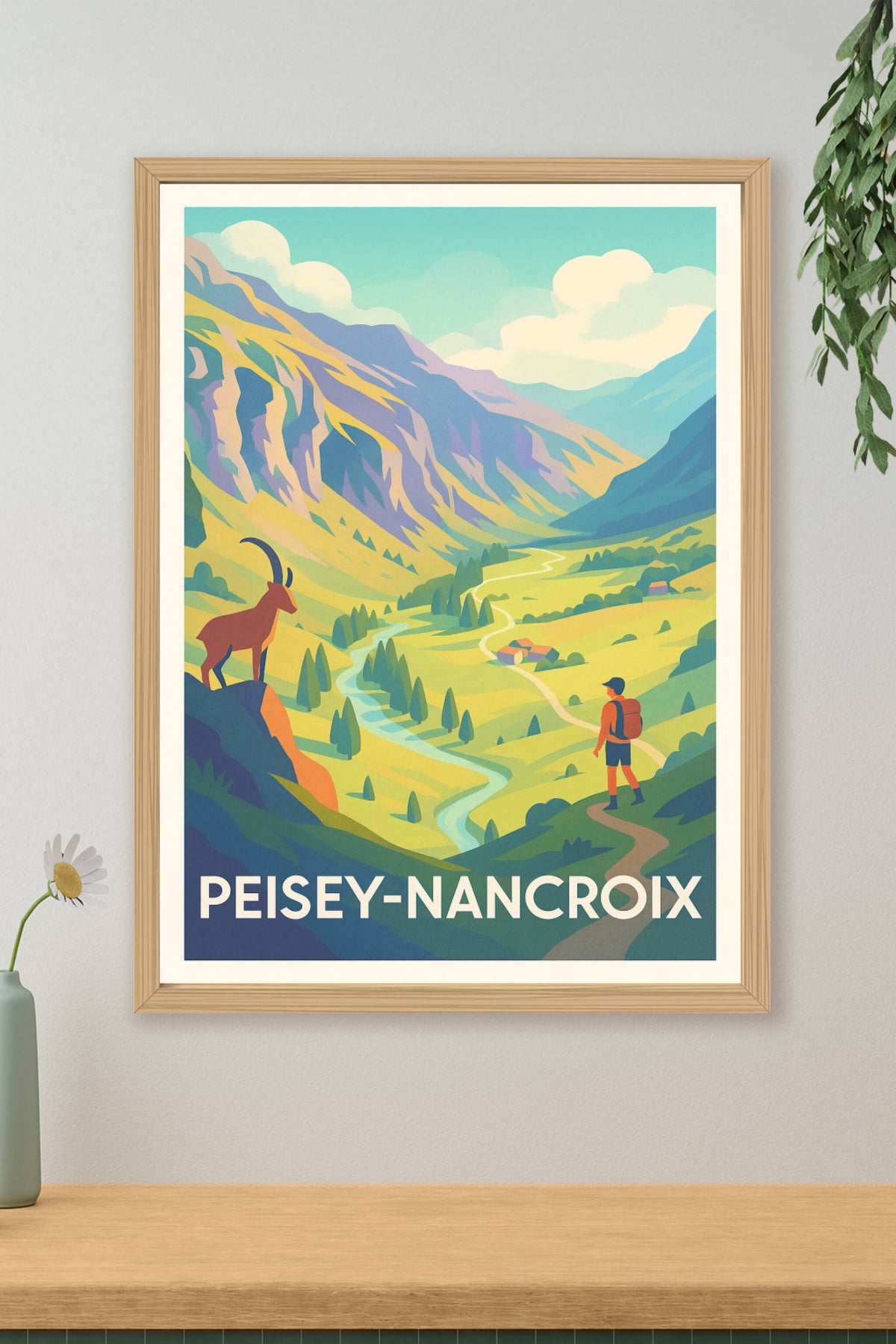Affiche Peisey-Nancroix — Invitation à l'évasion alpine · poster d'art de Peisey-Nancroix