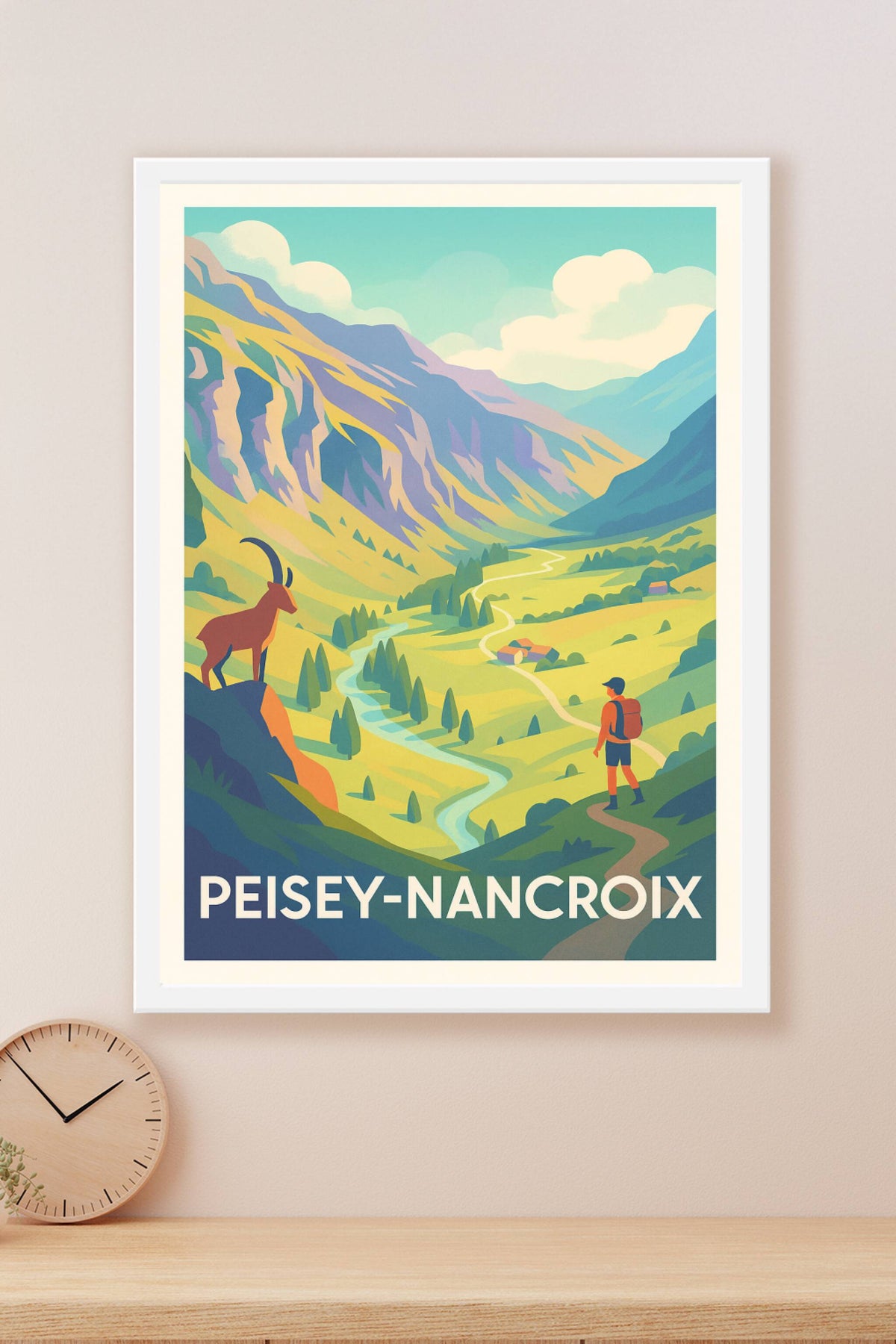 Affiche Peisey-Nancroix — Invitation à l'évasion alpine · poster d'art de Peisey-Nancroix