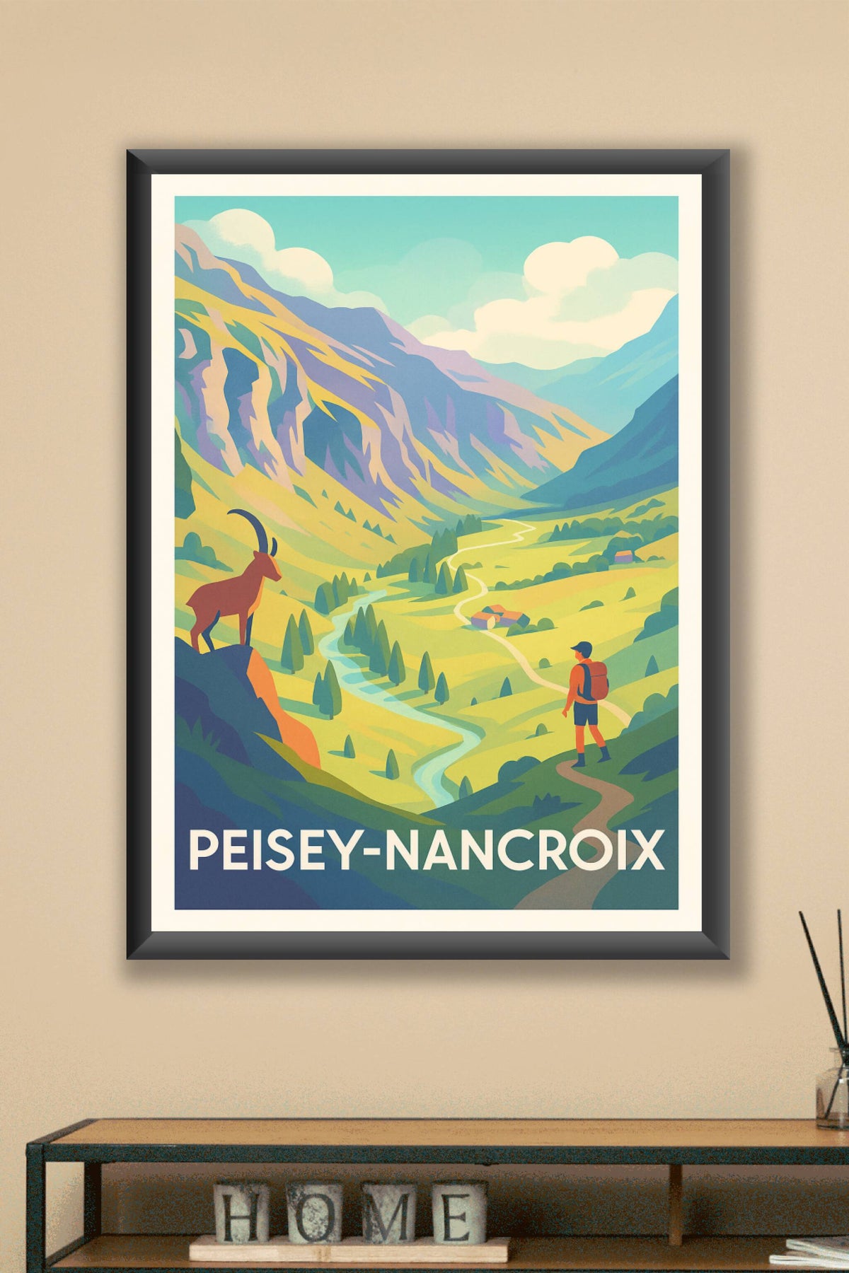 Affiche Peisey-Nancroix — Invitation à l'évasion alpine · poster d'art de Peisey-Nancroix