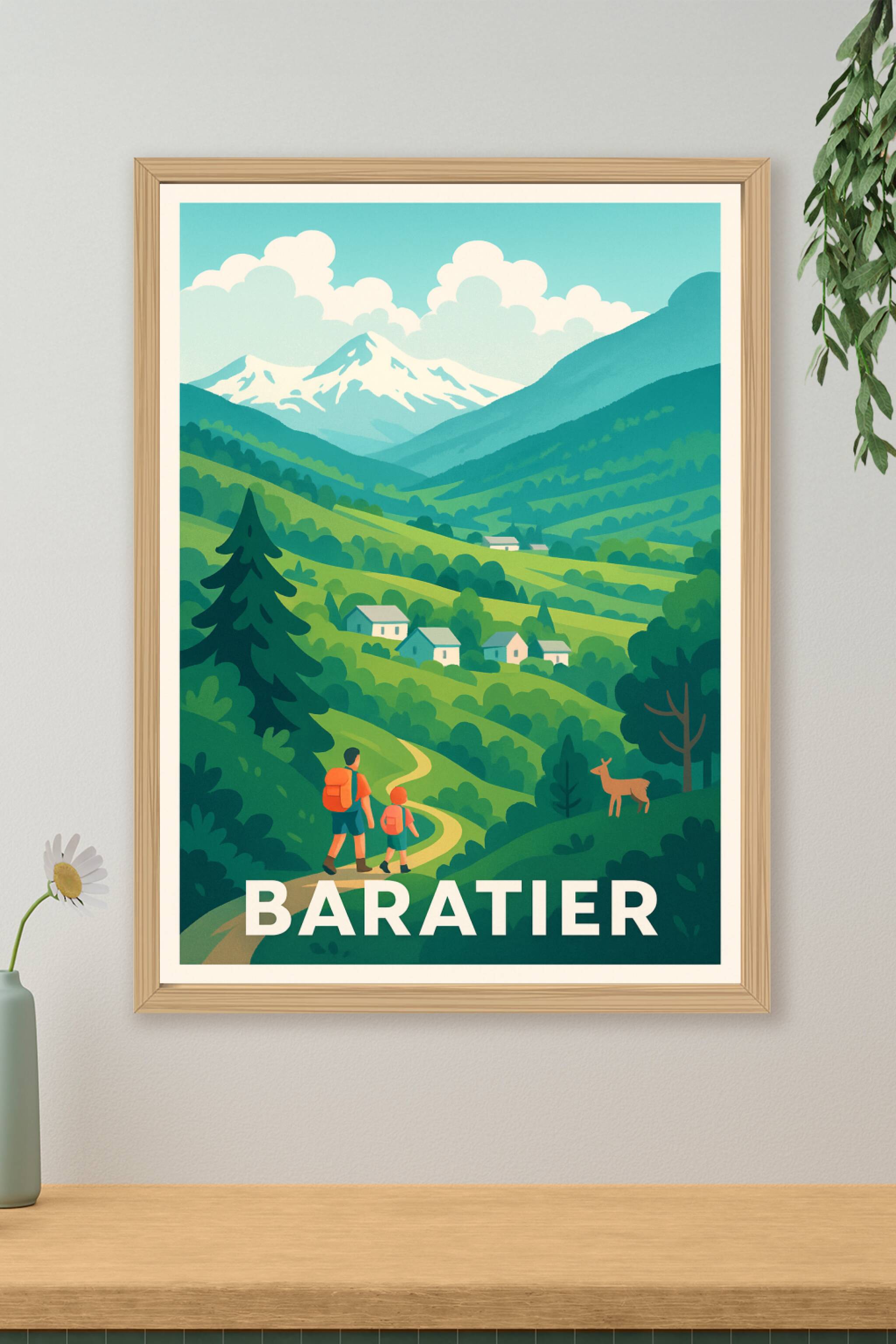 Affiche de Baratier - L'appel de la nature en montagne