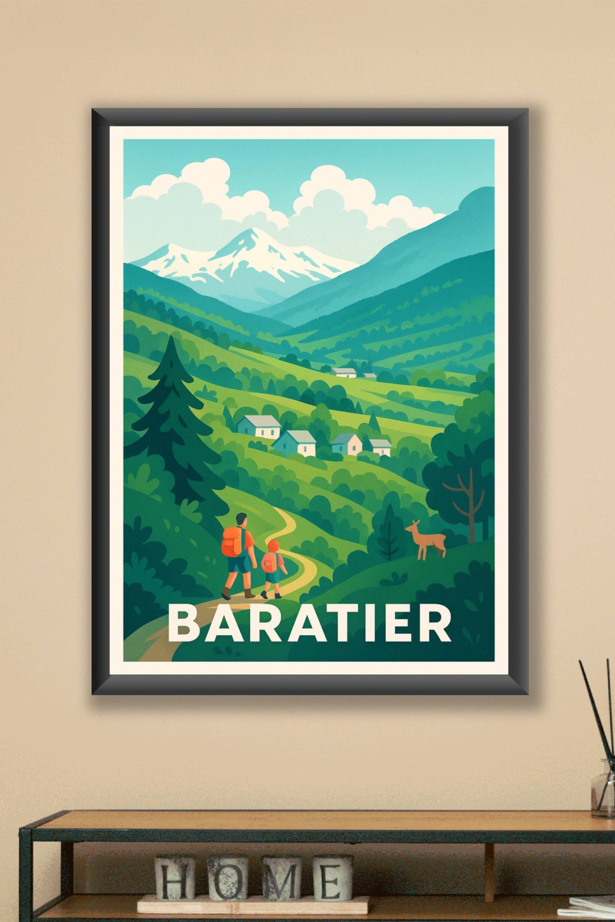 Affiche Baratier — L'appel de la nature en montagne · poster d'art de Baratier