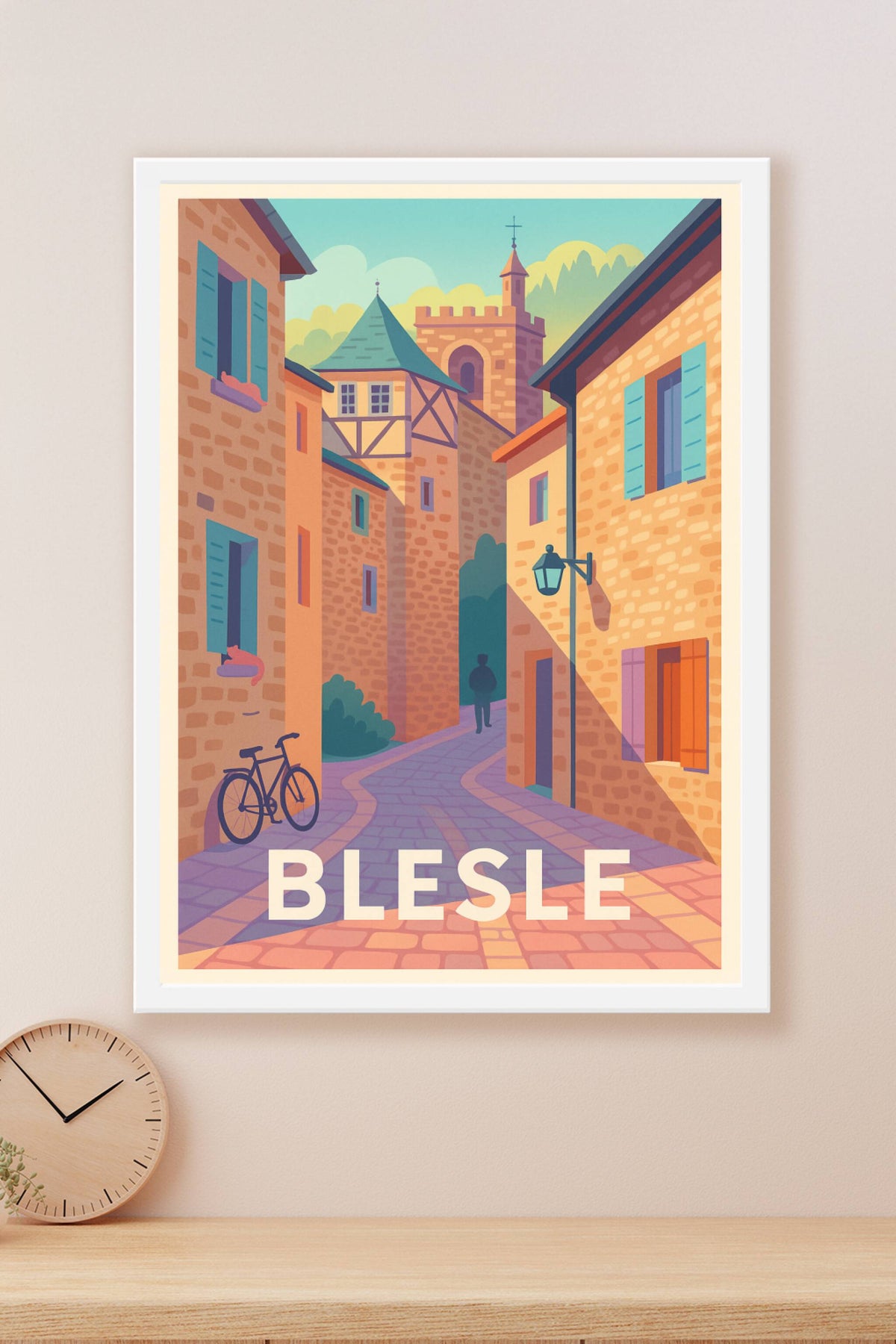 Affiche Blesle — Charme pittoresque d'une ruelle historique · poster d'art de Blesle