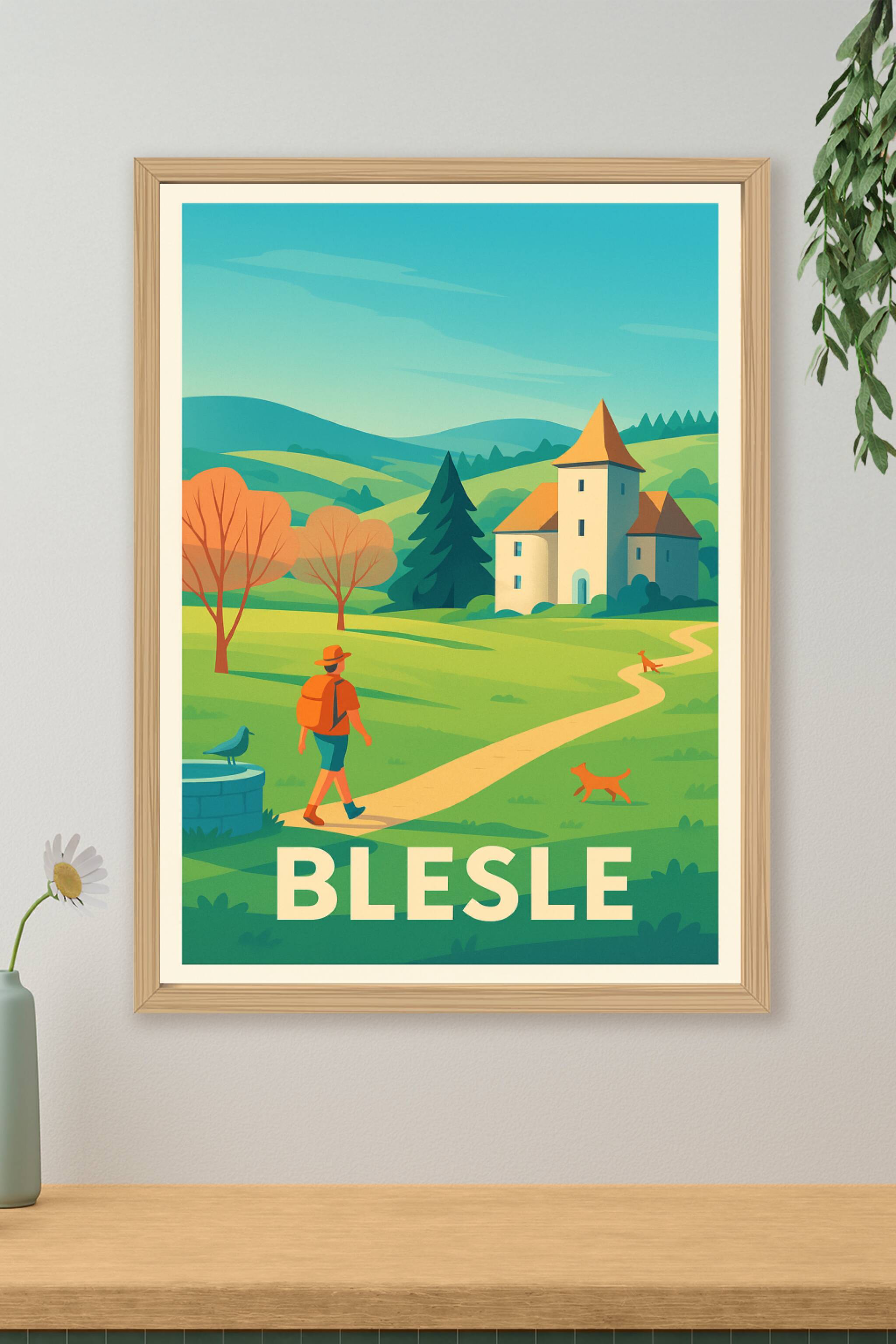Affiche de Blesle - Invitation à la balade bucolique