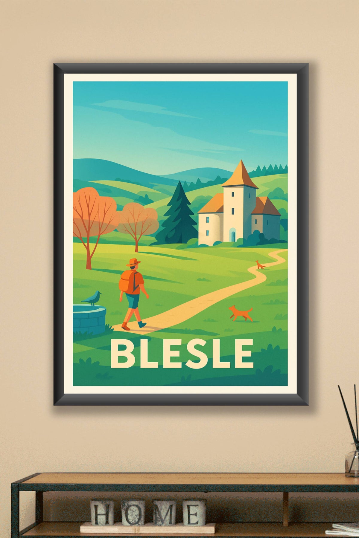 Affiche Blesle — Invitation à la balade bucolique · poster d'art de Blesle