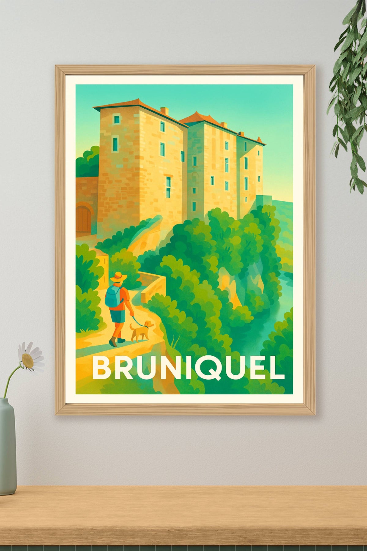 Affiche Bruniquel — Une escapade pittoresque au cœur du Tarn · poster d'art de Bruniquel