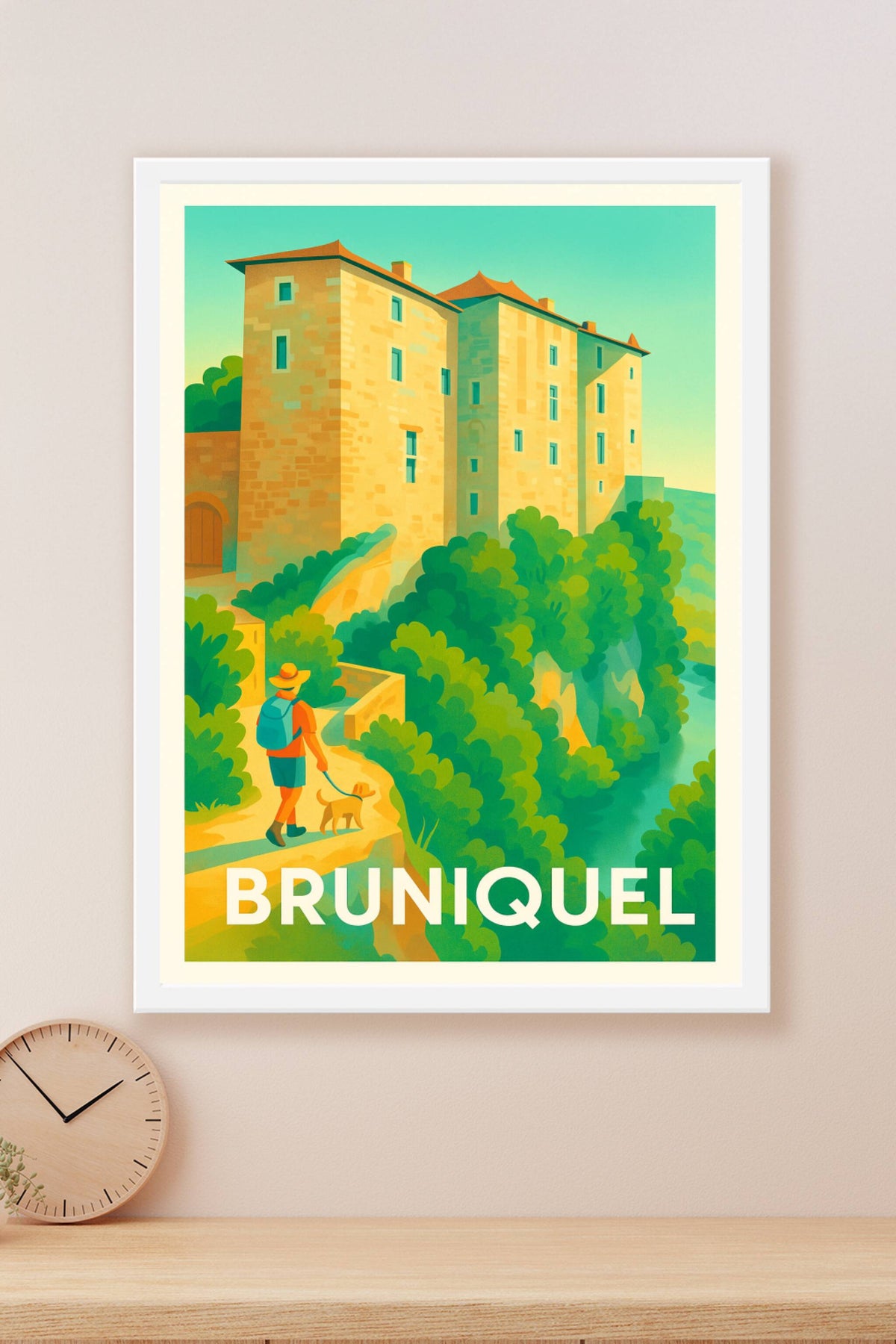 Affiche Bruniquel — Une escapade pittoresque au cœur du Tarn · poster d'art de Bruniquel