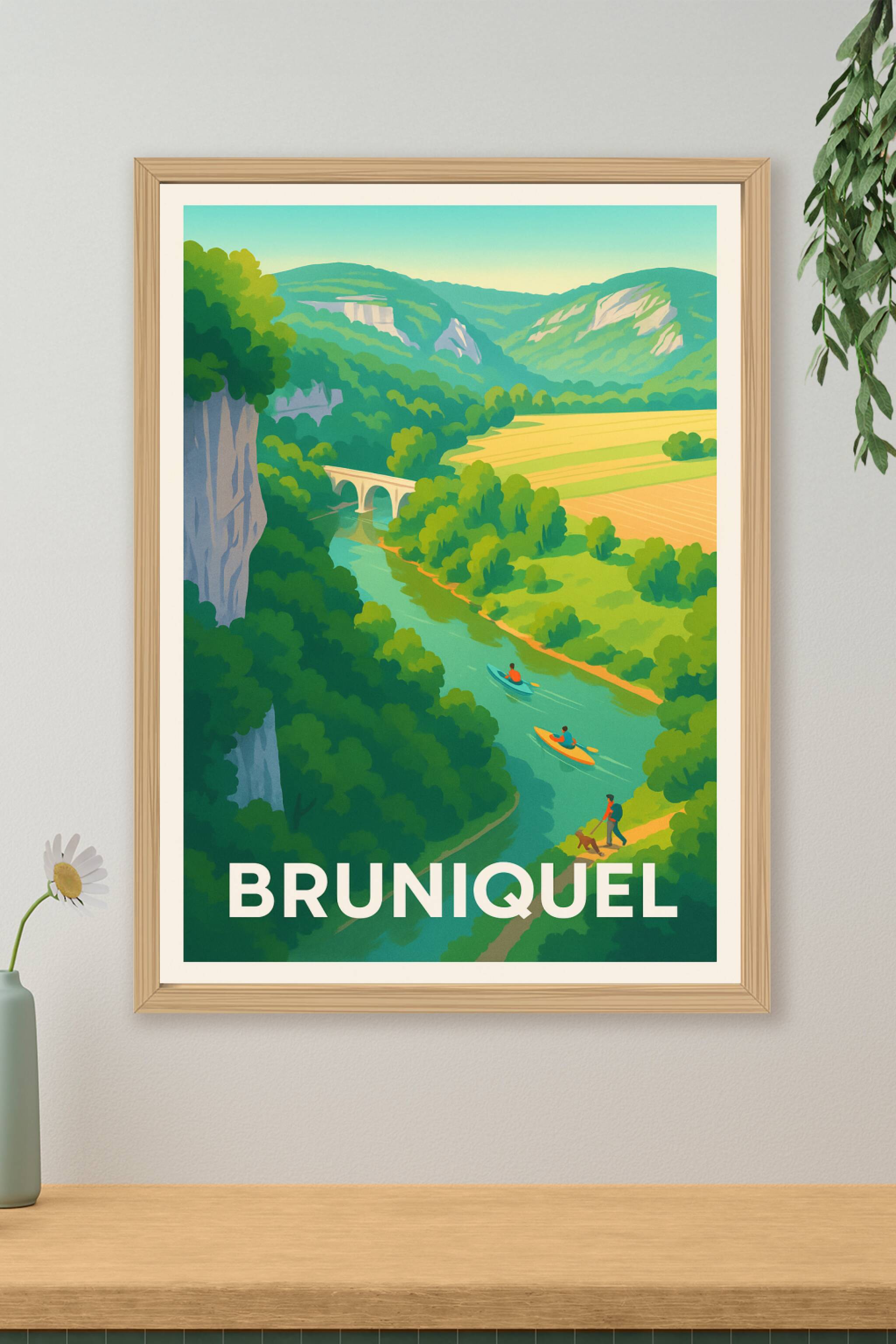 Affiche de Bruniquel - Évasion nature et rivière paisible