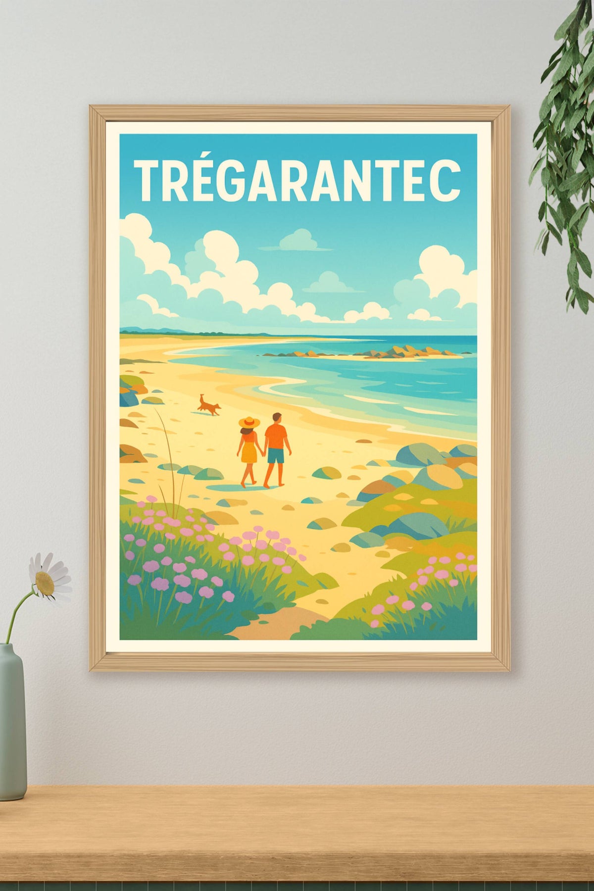 Affiche Trégarantec — Promenade romantique au bord de la mer · poster d'art de Trégarantec