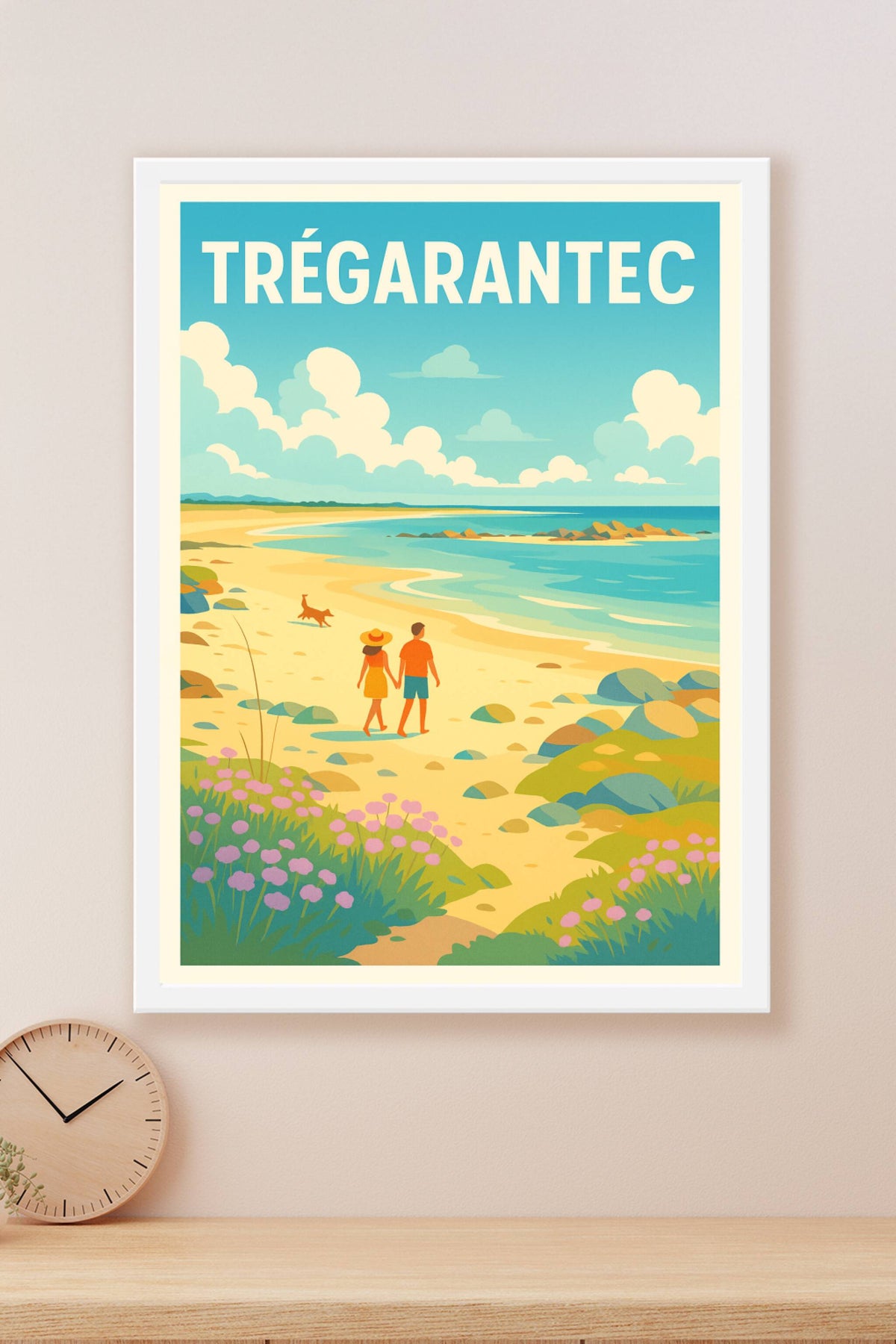 Affiche Trégarantec — Promenade romantique au bord de la mer · poster d'art de Trégarantec