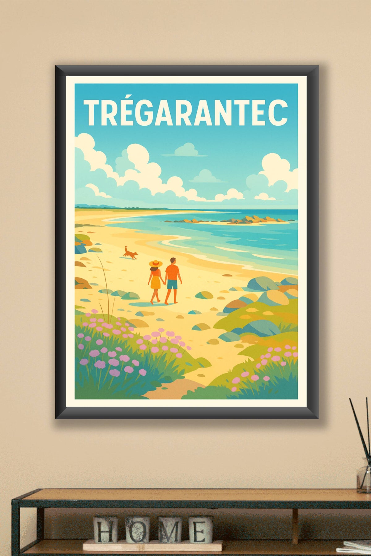 Affiche Trégarantec — Promenade romantique au bord de la mer · poster d'art de Trégarantec