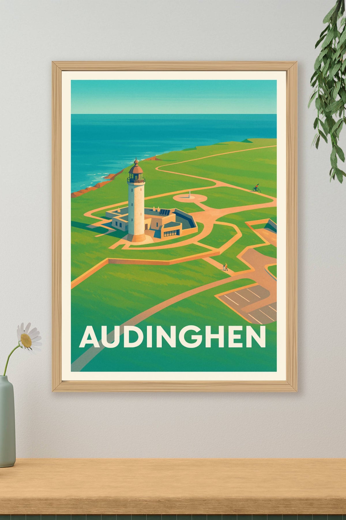 Affiche Audinghen — Charme côtier et lumière du phare · poster d'art de Audinghen