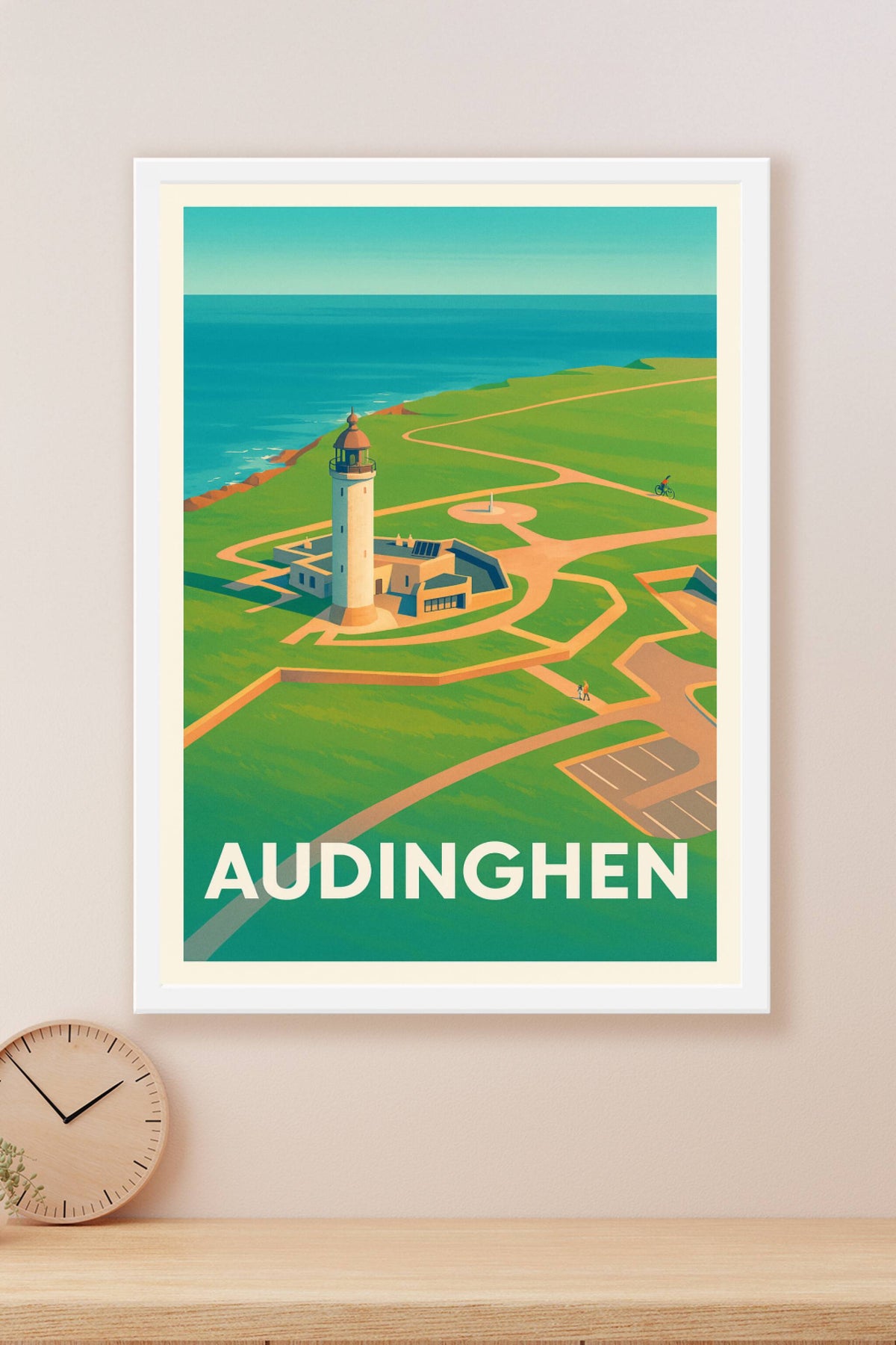 Affiche Audinghen — Charme côtier et lumière du phare · poster d'art de Audinghen