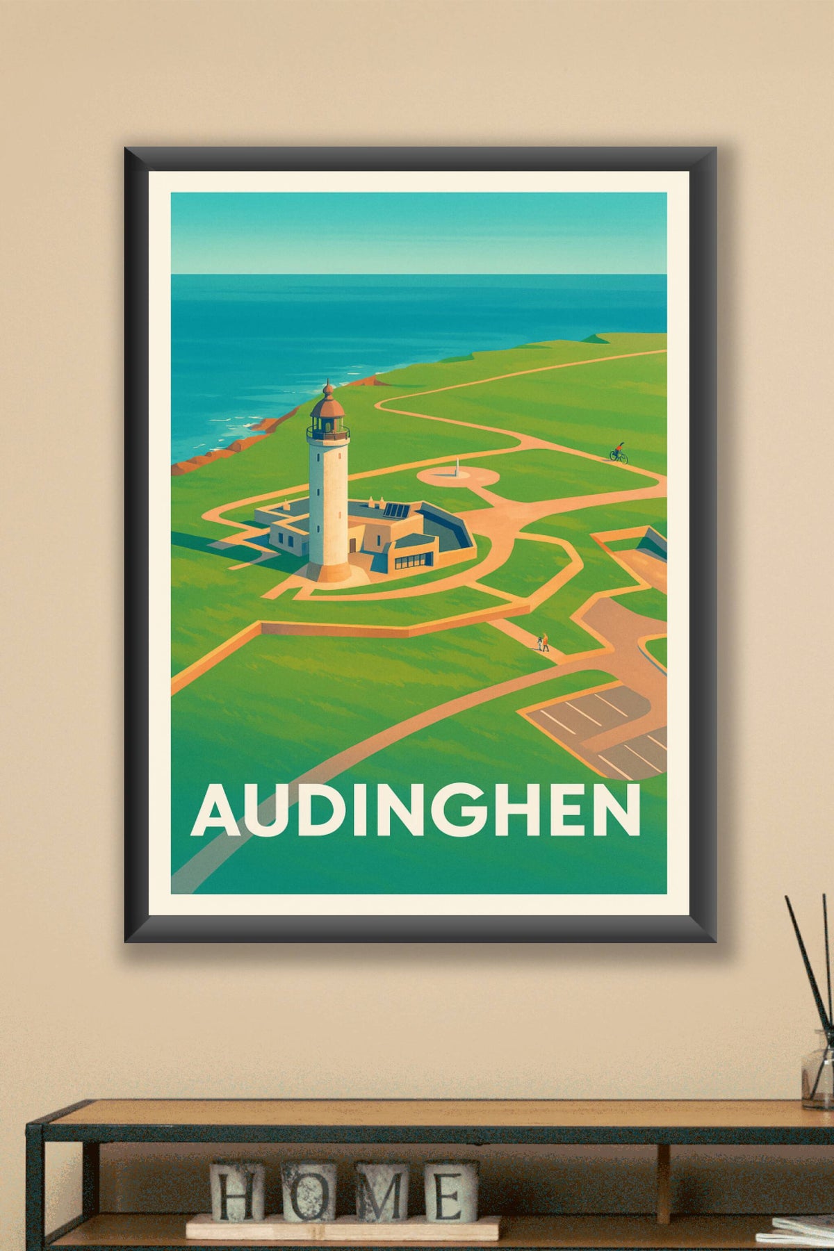 Affiche Audinghen — Charme côtier et lumière du phare · poster d'art de Audinghen