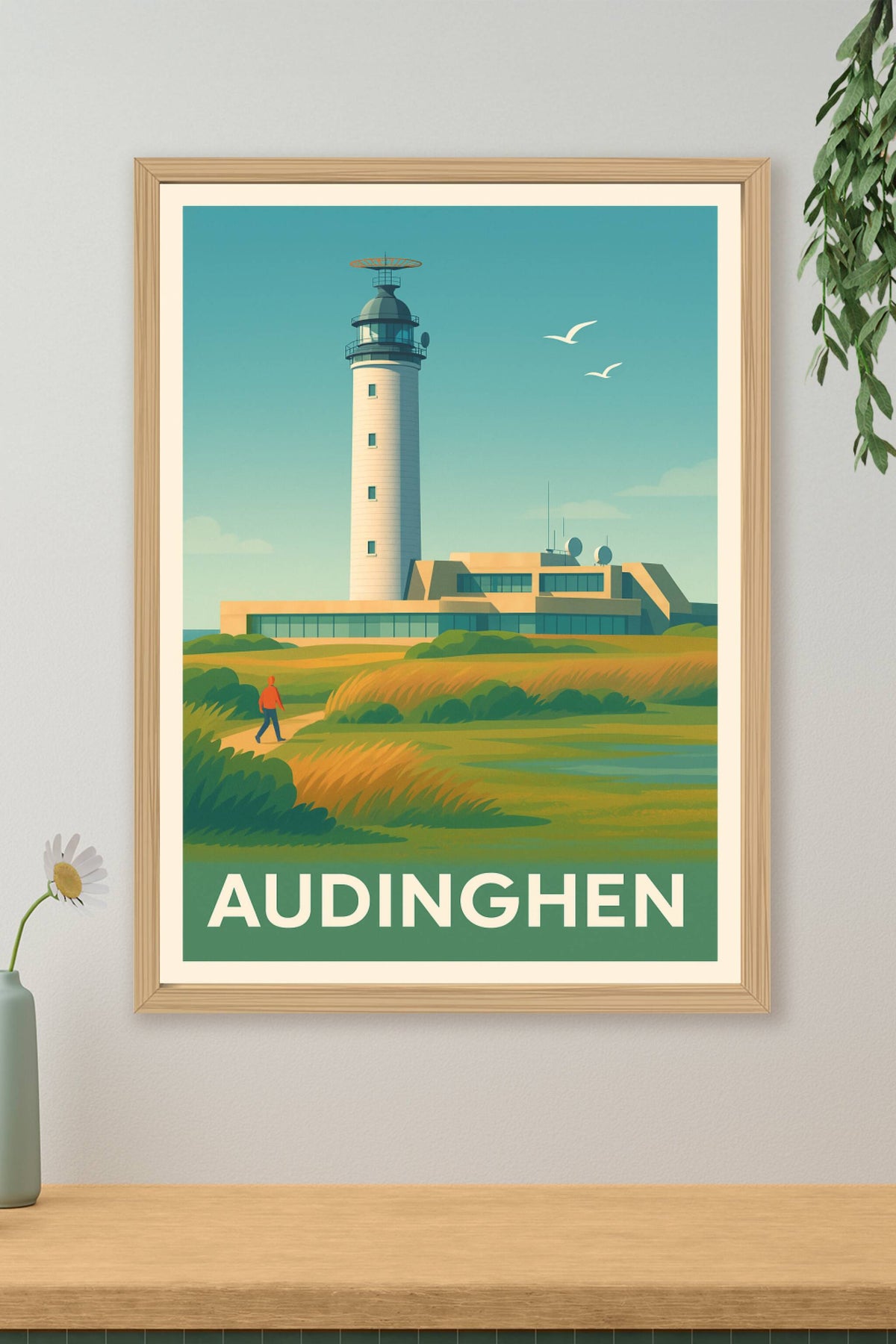 Affiche Audinghen — L'élégance du phare en pleine nature · poster d'art de Audinghen
