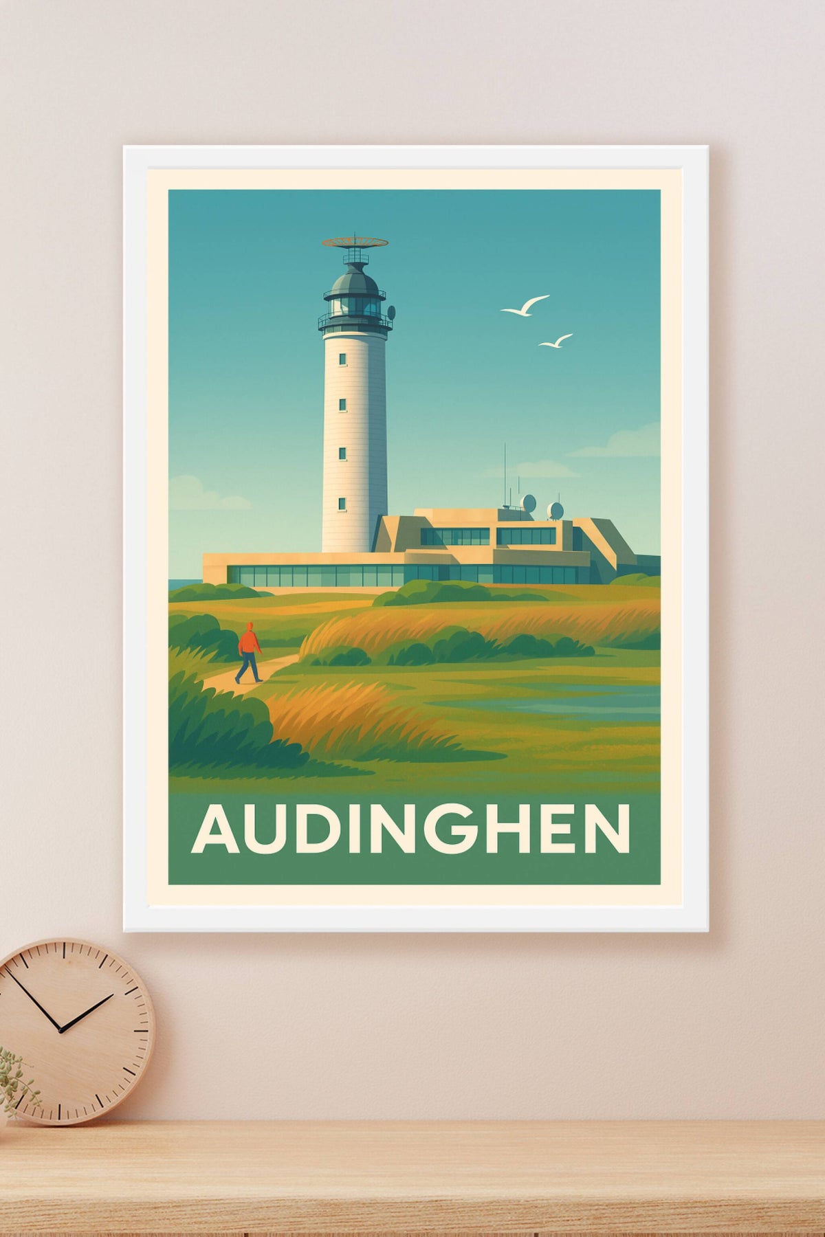 Affiche Audinghen — L'élégance du phare en pleine nature · poster d'art de Audinghen