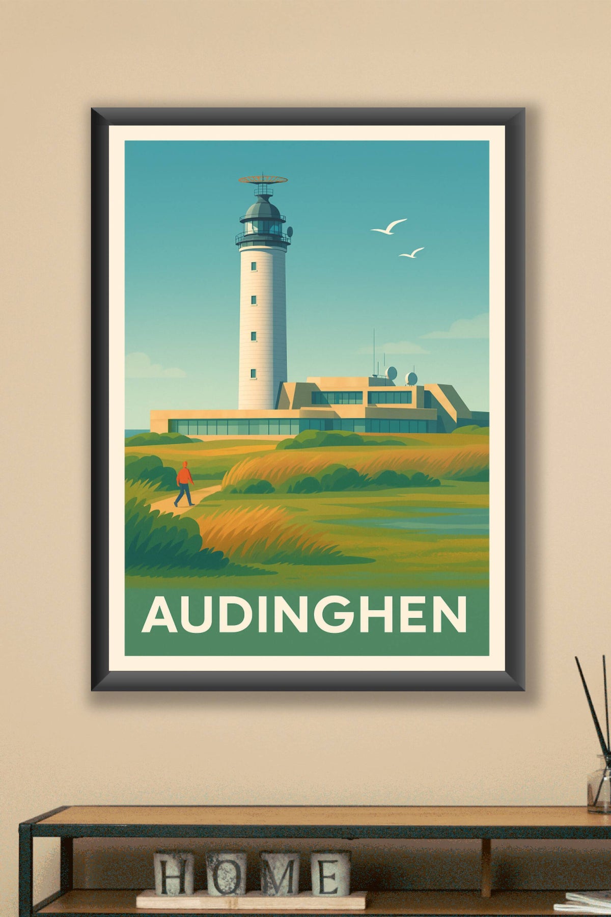 Affiche Audinghen — L'élégance du phare en pleine nature · poster d'art de Audinghen