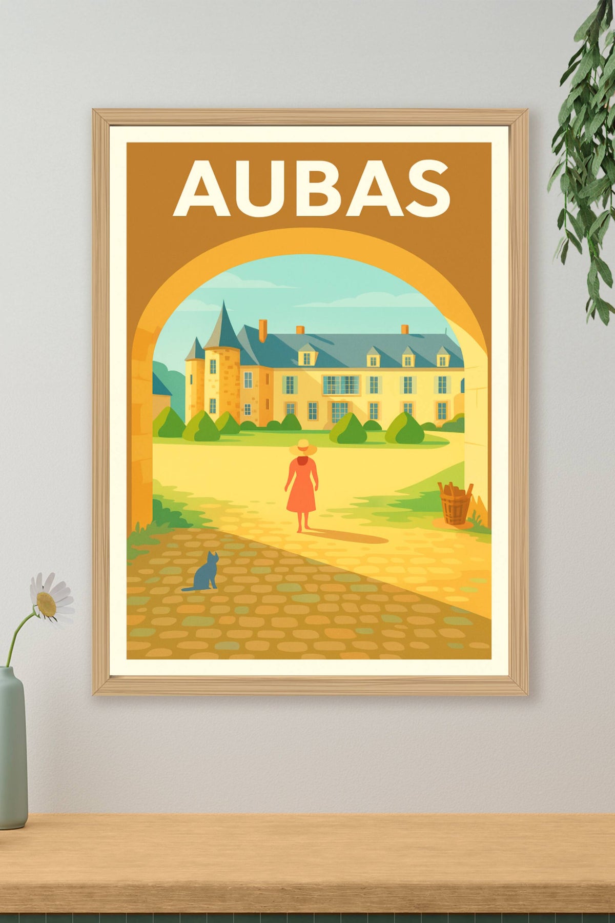 Affiche Aubas — Charme et douceur au cœur du Périgord · poster d'art de Aubas