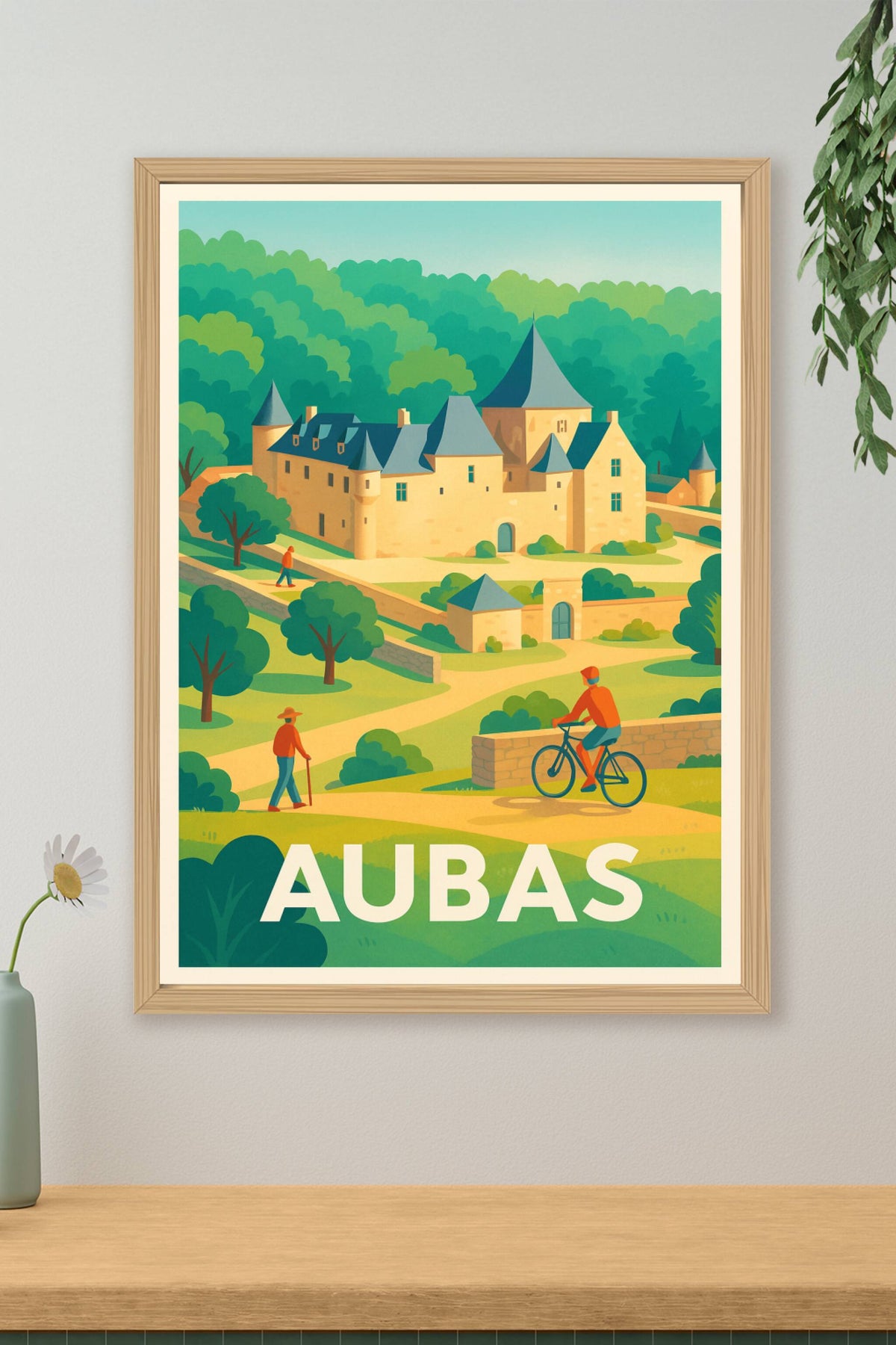 Affiche Aubas — Charme et sérénité du Périgord vert · poster d'art de Aubas
