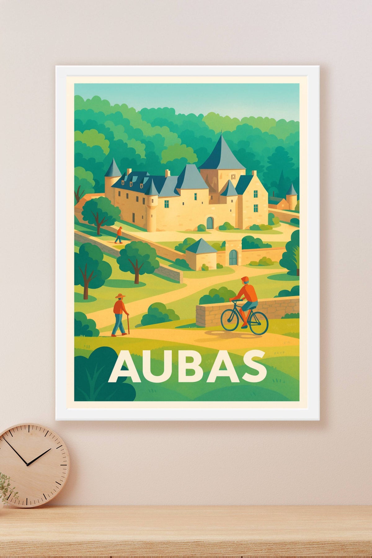 Affiche Aubas — Charme et sérénité du Périgord vert · poster d'art de Aubas