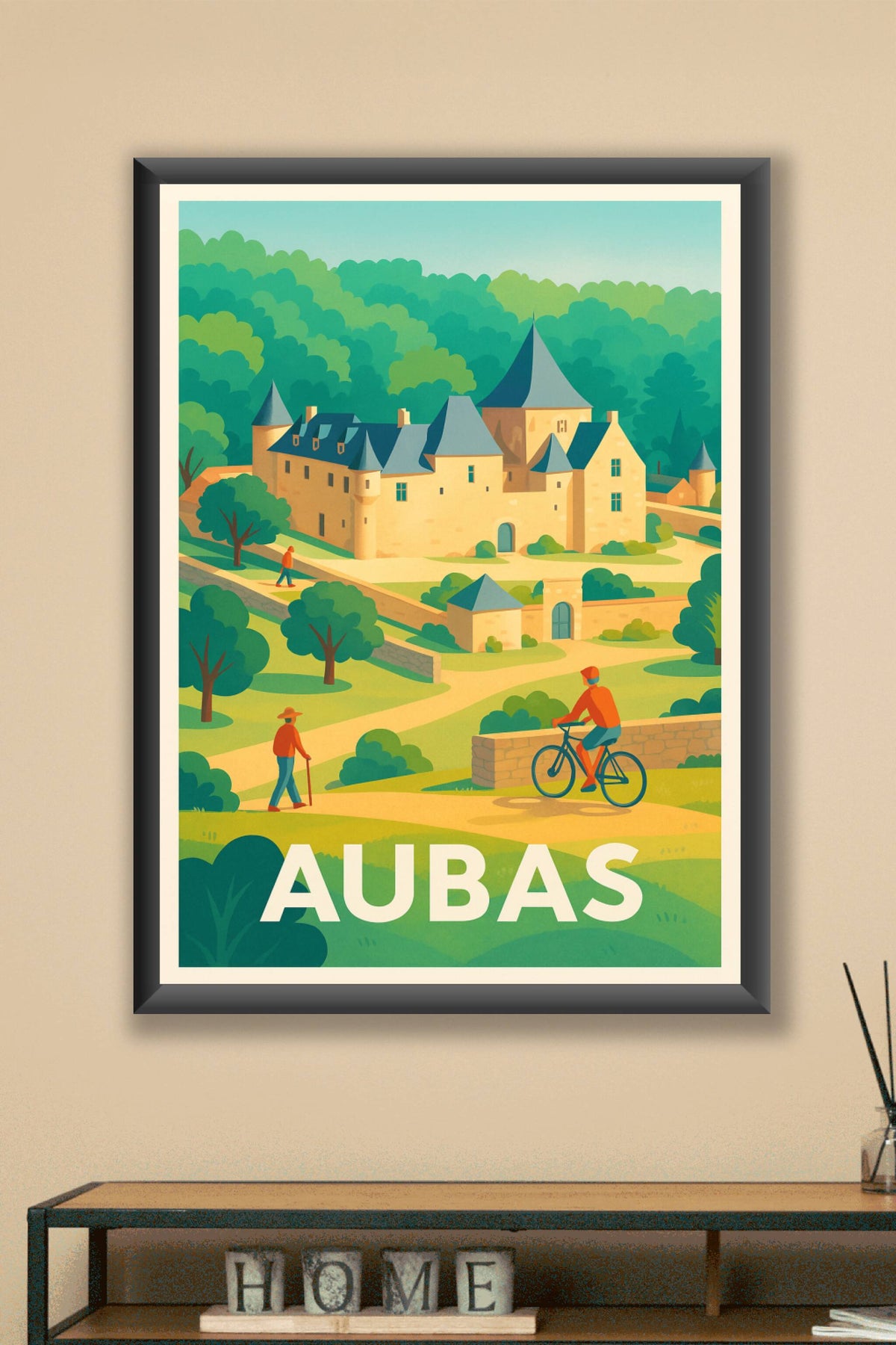 Affiche Aubas — Charme et sérénité du Périgord vert · poster d'art de Aubas