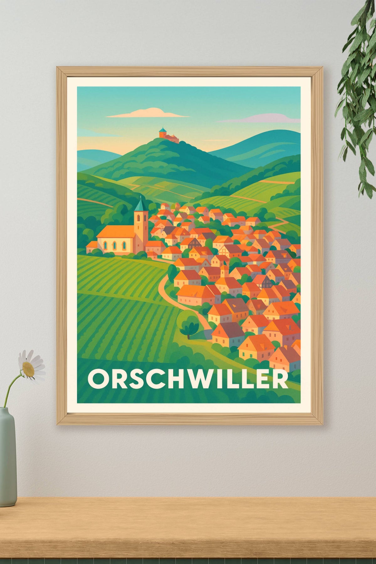 Affiche Orschwiller — Charme et couleurs d'un village alsacien · poster d'art de Orschwiller