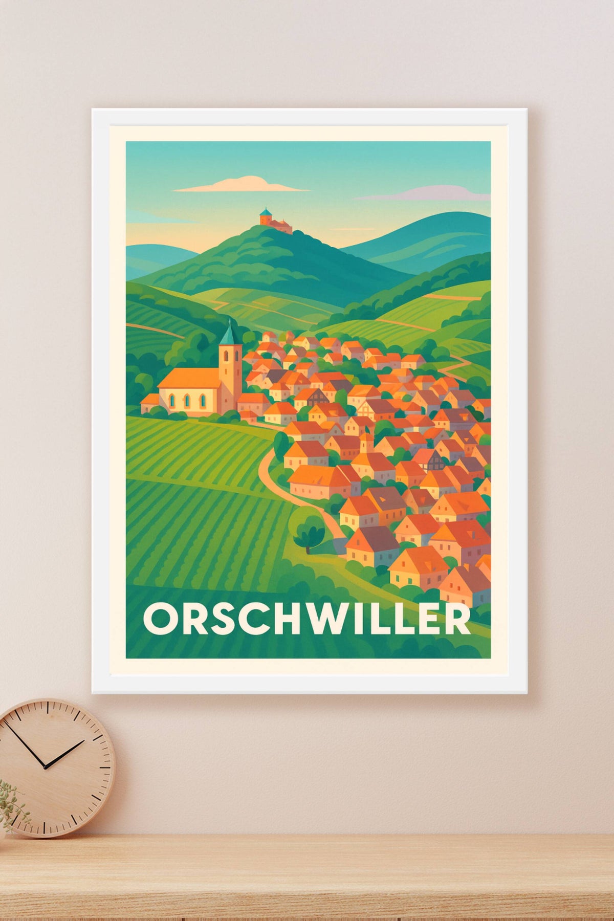 Affiche Orschwiller — Charme et couleurs d'un village alsacien · poster d'art de Orschwiller