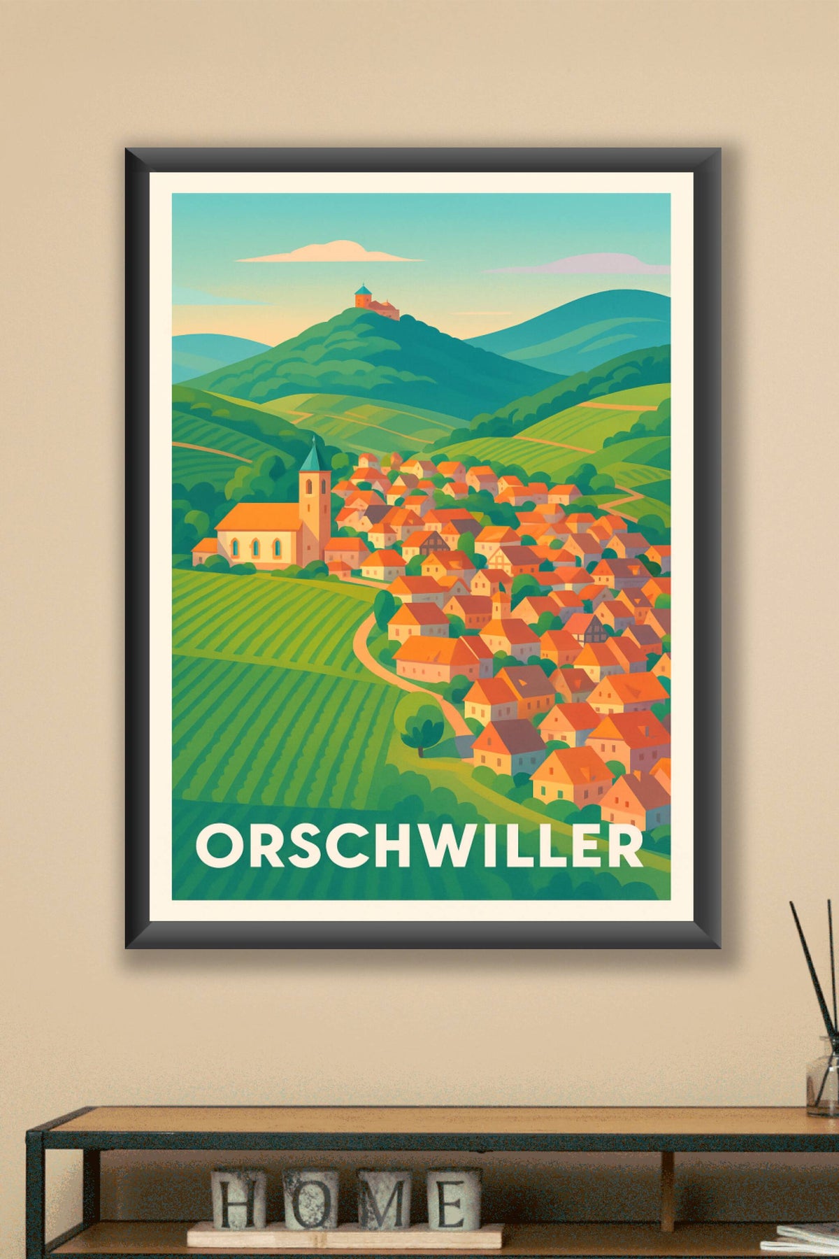 Affiche Orschwiller — Charme et couleurs d'un village alsacien · poster d'art de Orschwiller