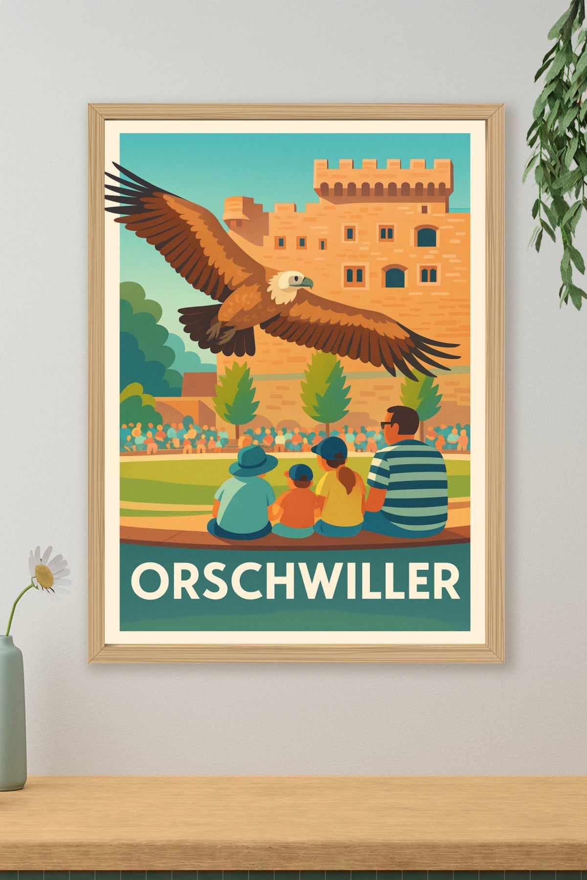 Affiche Orschwiller — L'envol majestueux au pied du château · poster d'art de Orschwiller