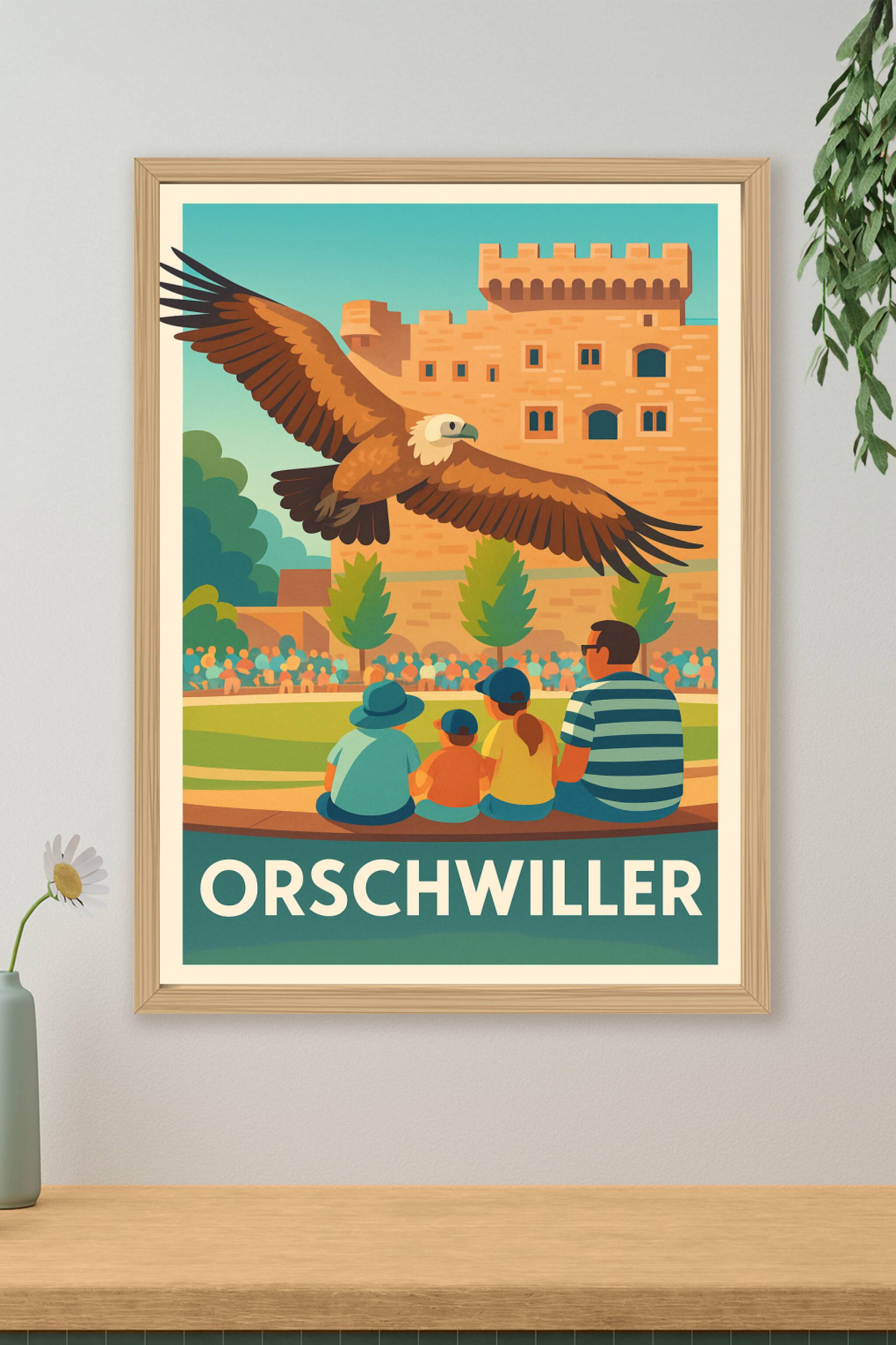 Affiche de Orschwiller - L'envol majestueux au pied du château