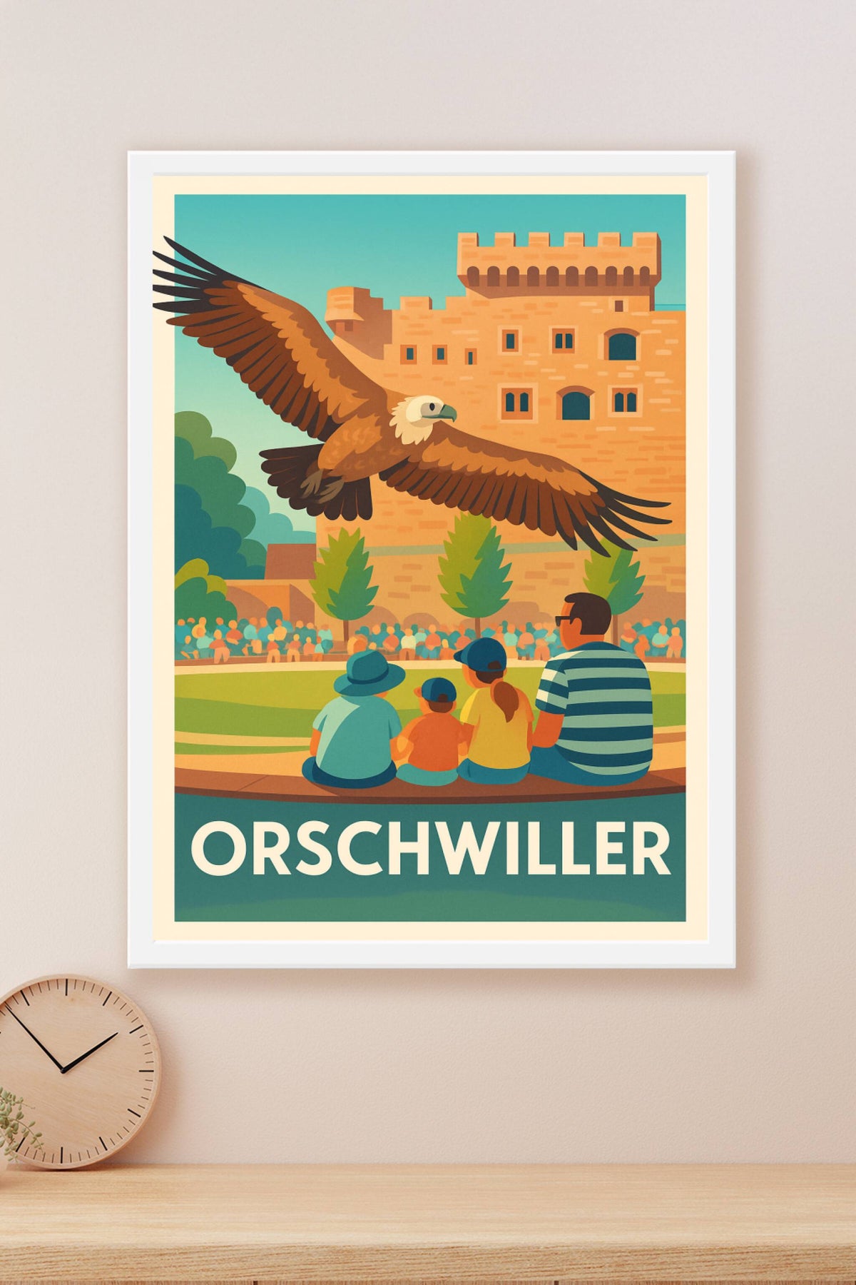 Affiche Orschwiller — L'envol majestueux au pied du château · poster d'art de Orschwiller