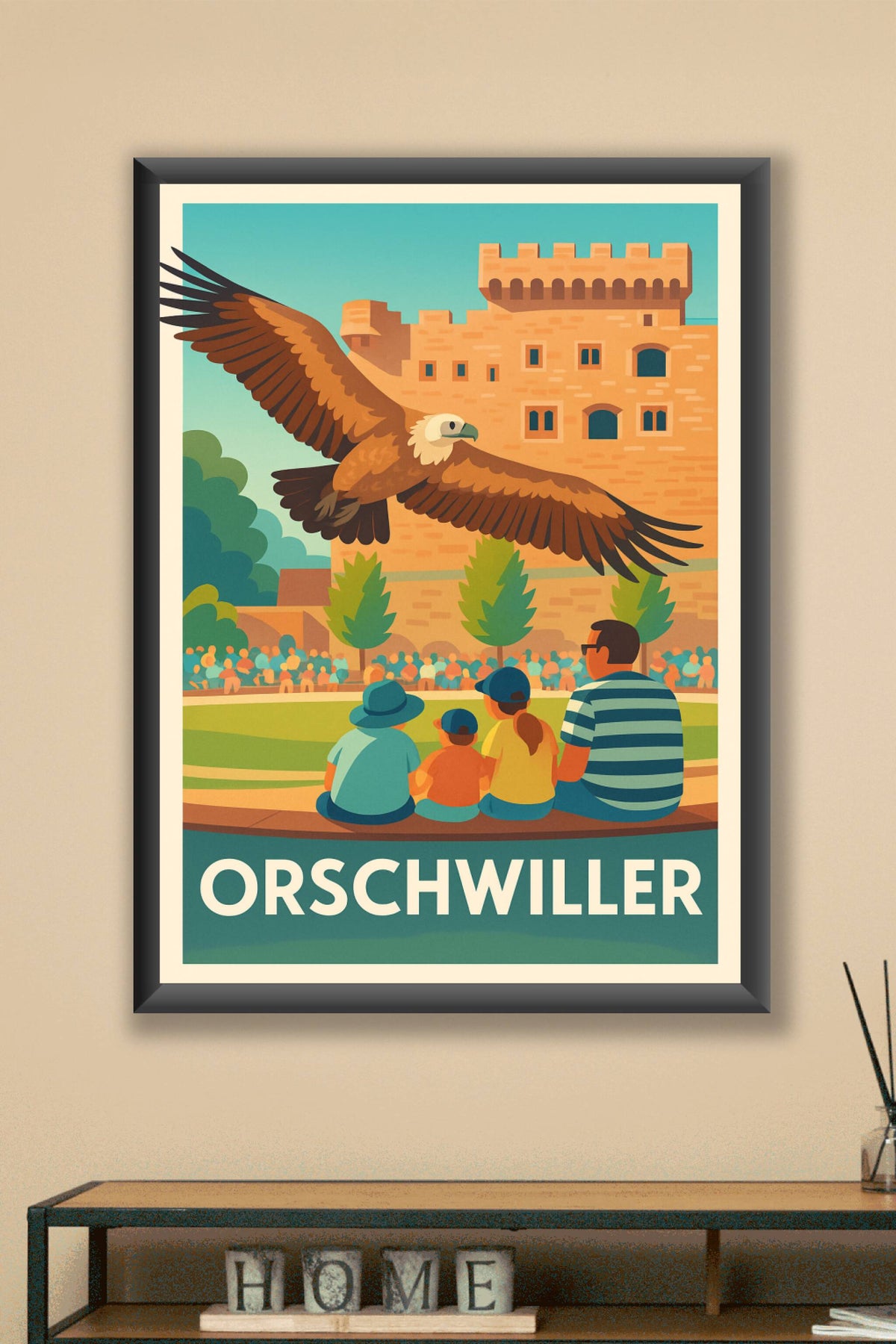 Affiche Orschwiller — L'envol majestueux au pied du château · poster d'art de Orschwiller