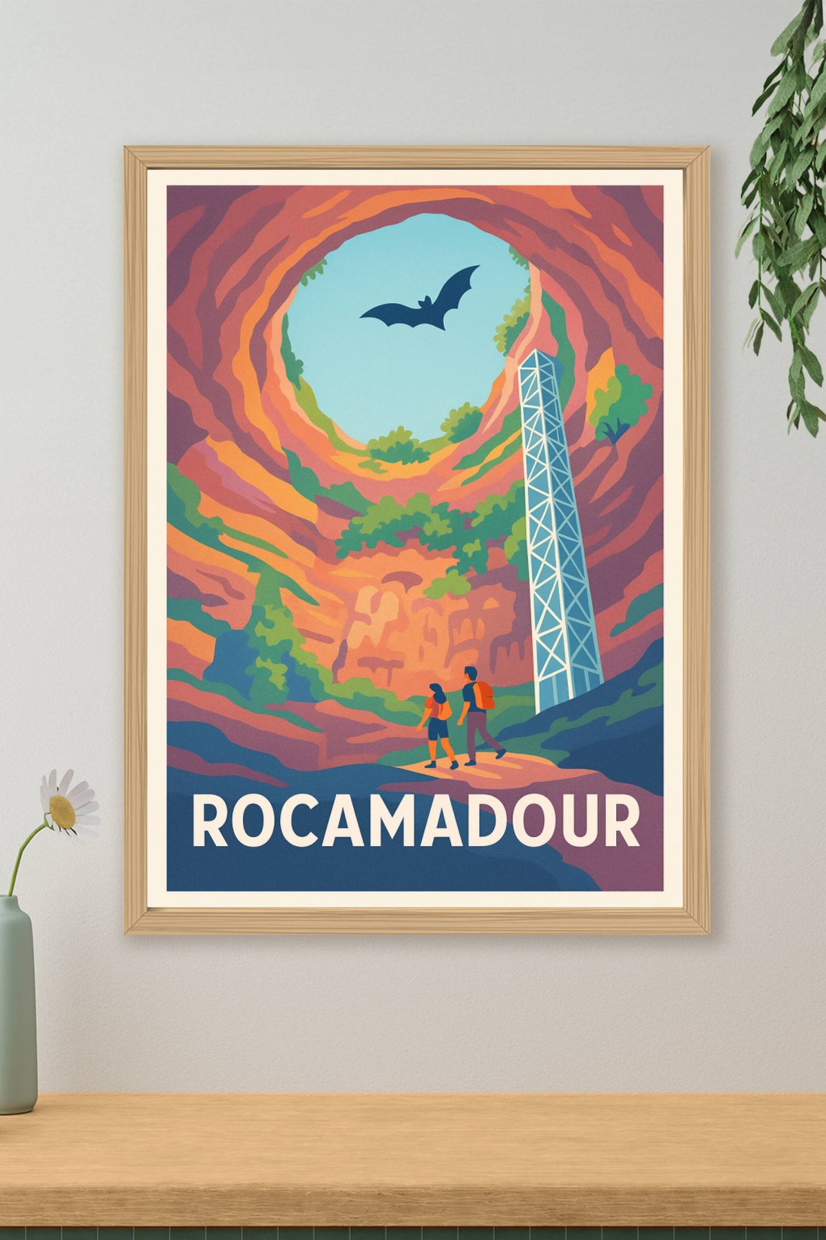 Affiche Rocamadour — Aventure au cœur de la cité troglodyte · poster d'art de Rocamadour