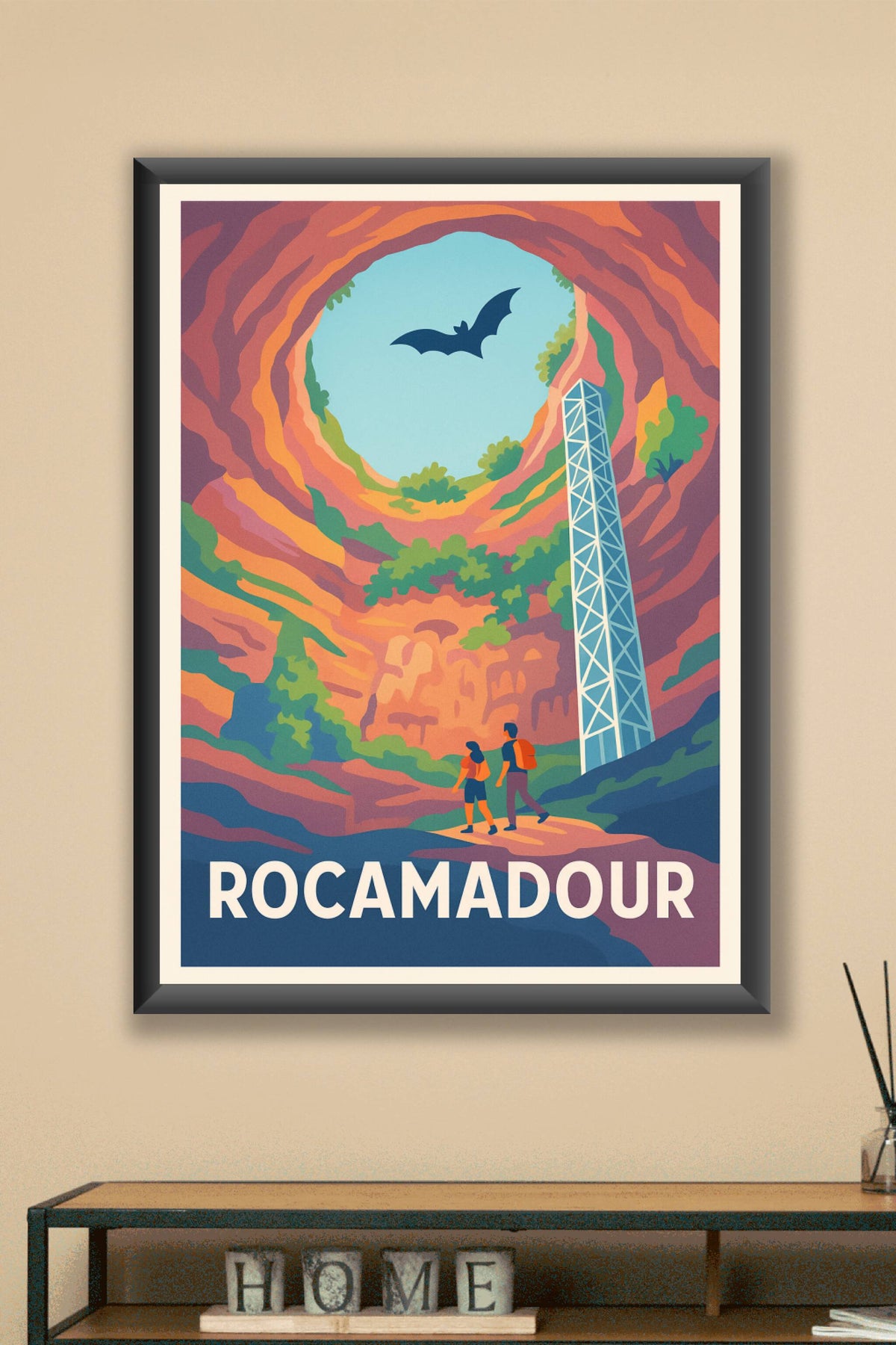 Affiche Rocamadour — Aventure au cœur de la cité troglodyte · poster d'art de Rocamadour