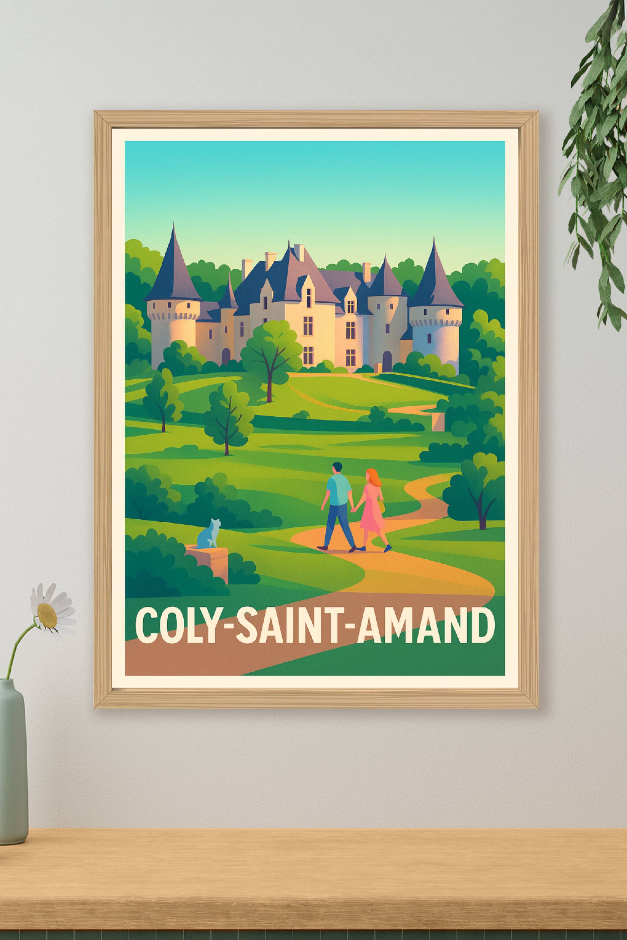 Affiche de Coly-Saint-Amand - L'élégance d'un château au cœur de la nature
