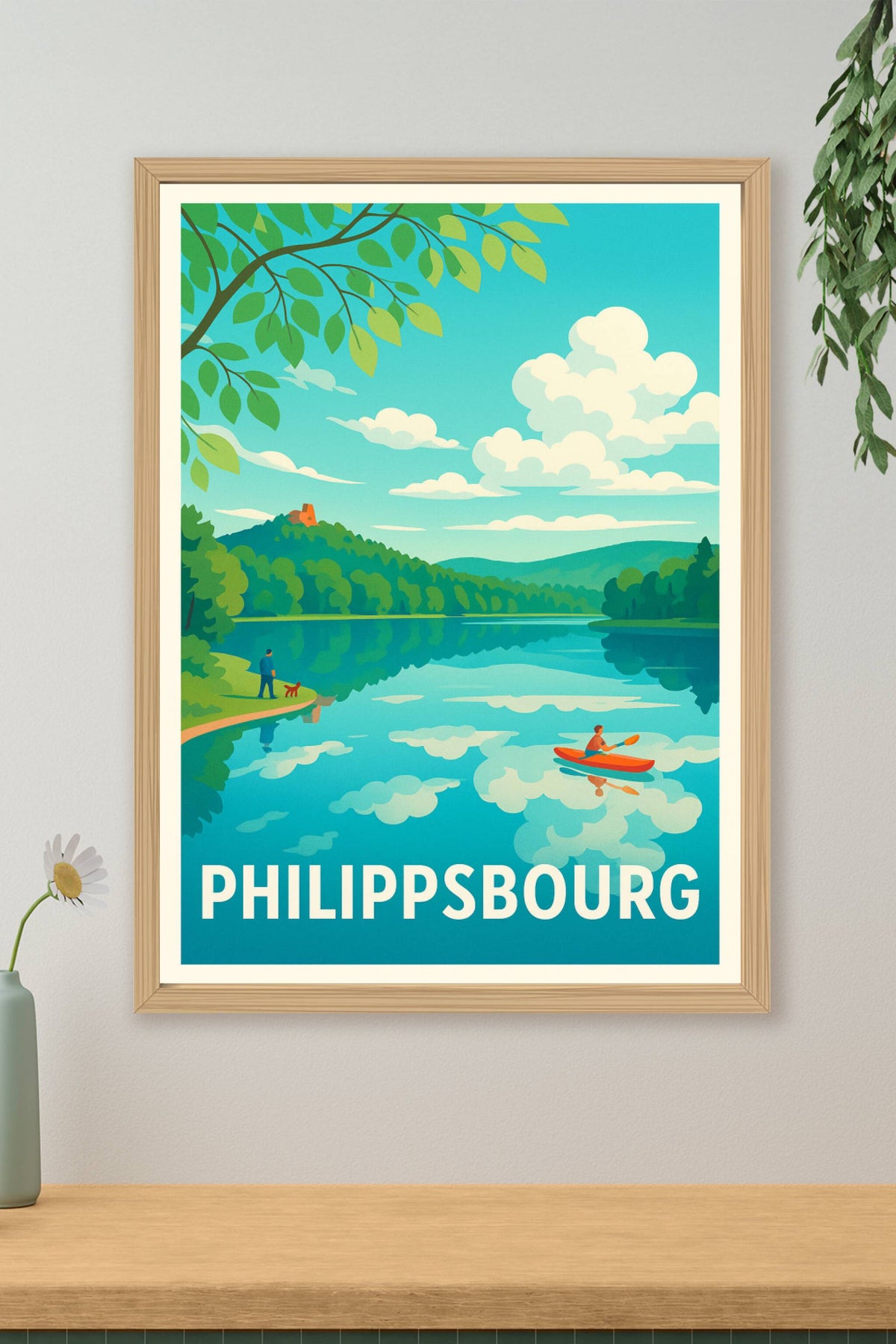 Affiche Philippsbourg — Tranquillité au fil de l'eau · poster d'art de Philippsbourg