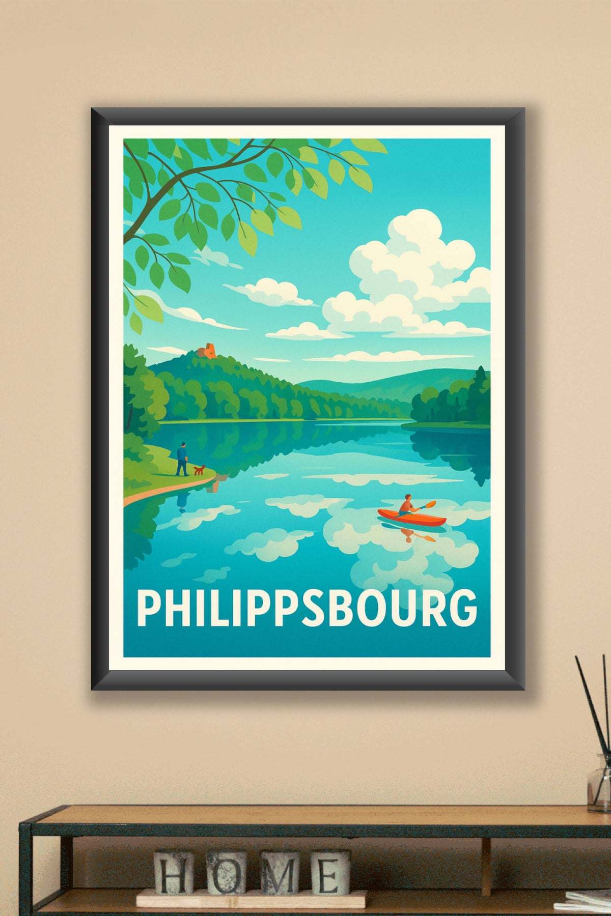 Affiche Philippsbourg — Tranquillité au fil de l'eau · poster d'art de Philippsbourg