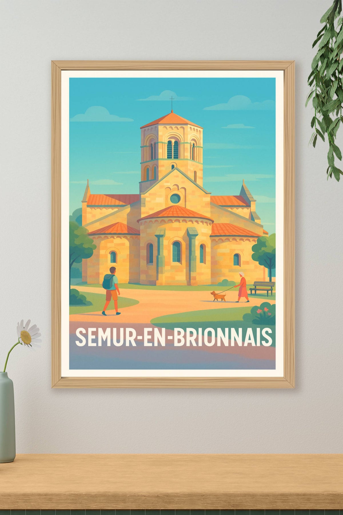 Affiche Semur-en-Brionnais — Charme historique et sérénité · poster d'art de Semur-en-Brionnais