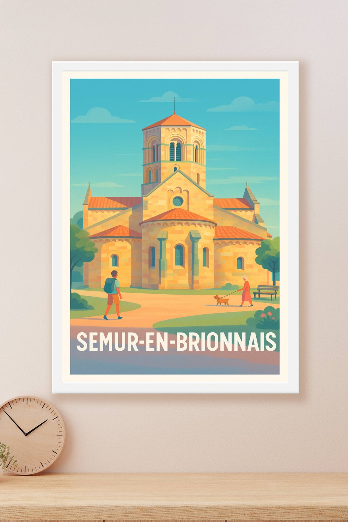 Affiche Semur-en-Brionnais — Charme historique et sérénité · poster d'art de Semur-en-Brionnais