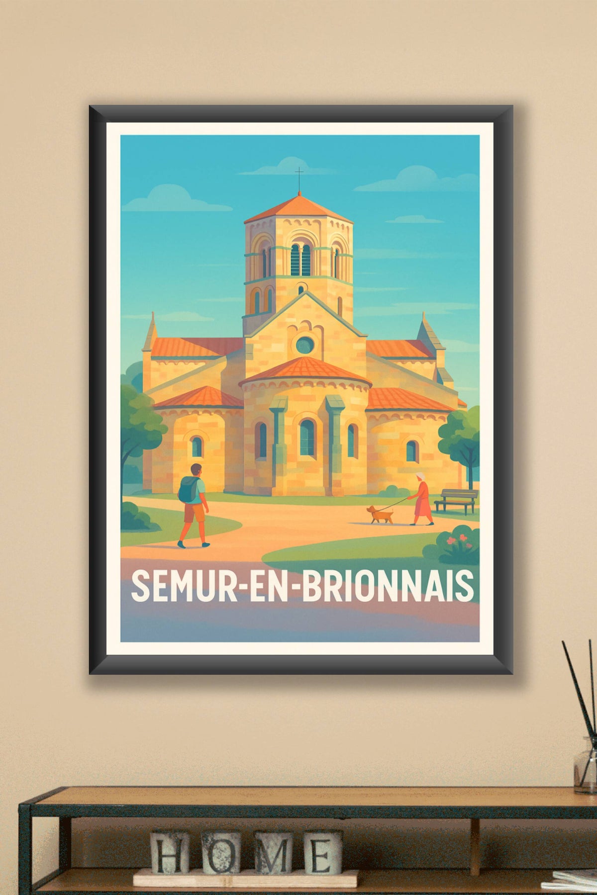 Affiche Semur-en-Brionnais — Charme historique et sérénité · poster d'art de Semur-en-Brionnais