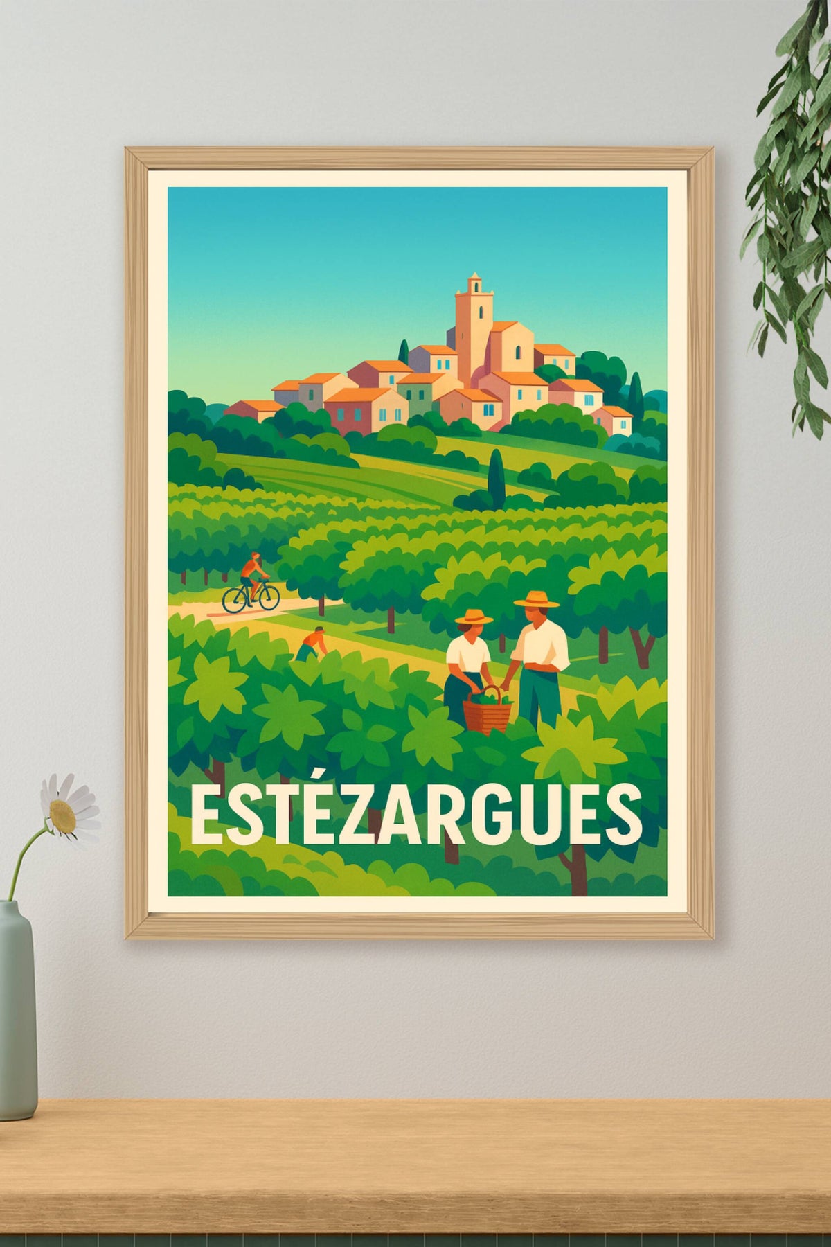 Affiche Estézargues — Charme bucolique en plein cœur de la Provence · poster d'art de Estézargues