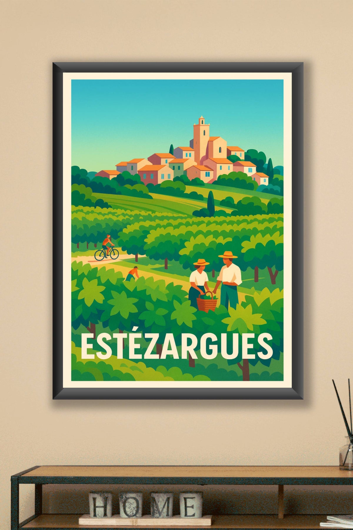 Affiche Estézargues — Charme bucolique en plein cœur de la Provence · poster d'art de Estézargues