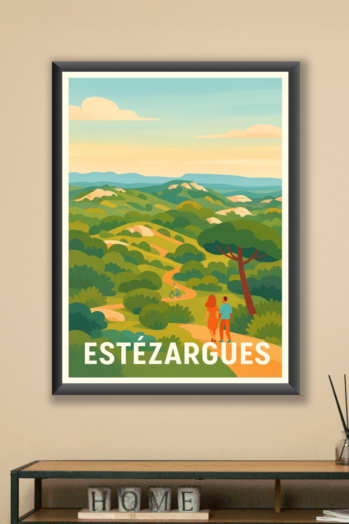 Affiche Estézargues — Nature et douceur en pleine campagne · poster d'art de Estézargues