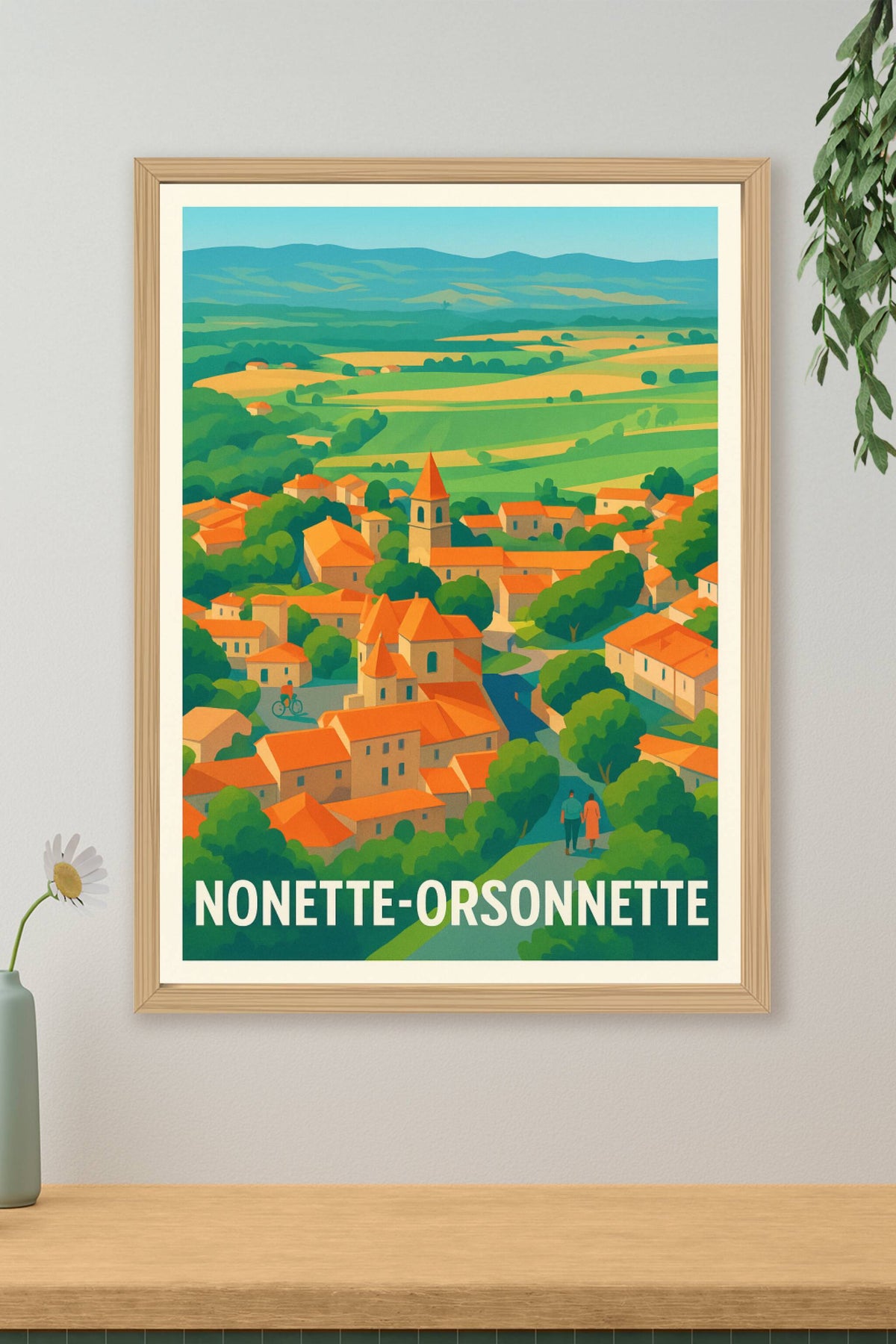 Affiche Nonette-Orsonnette — Charme champêtre au cœur de l’Auvergne · poster d'art de Nonette-Orsonnette