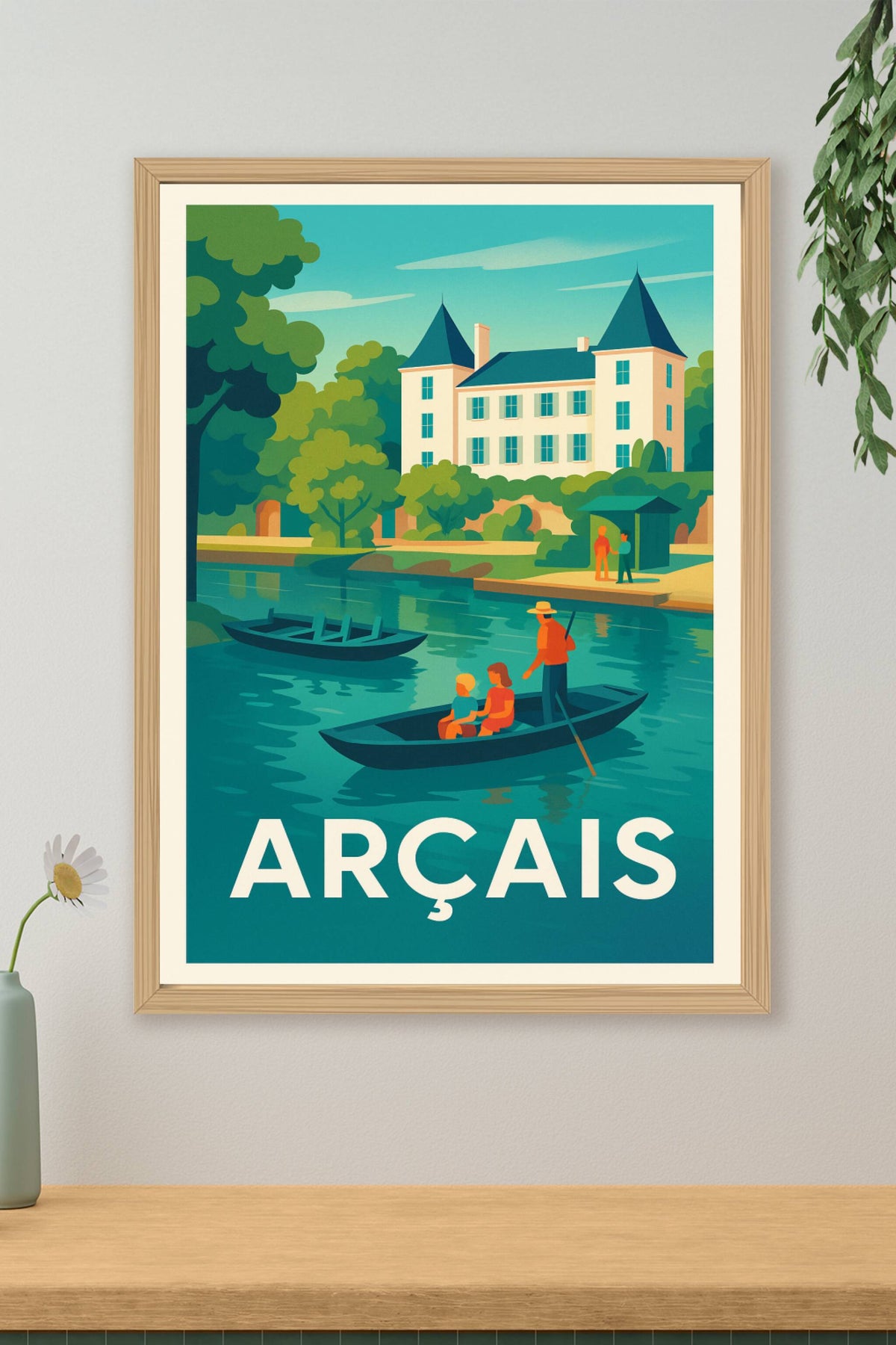 Affiche Arçais — Charme et sérénité au fil de l'eau · poster d'art de Arçais