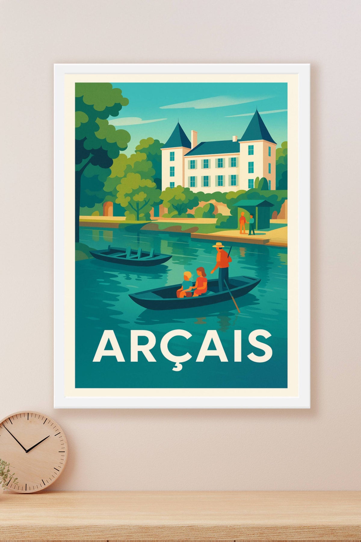 Affiche Arçais — Charme et sérénité au fil de l'eau · poster d'art de Arçais