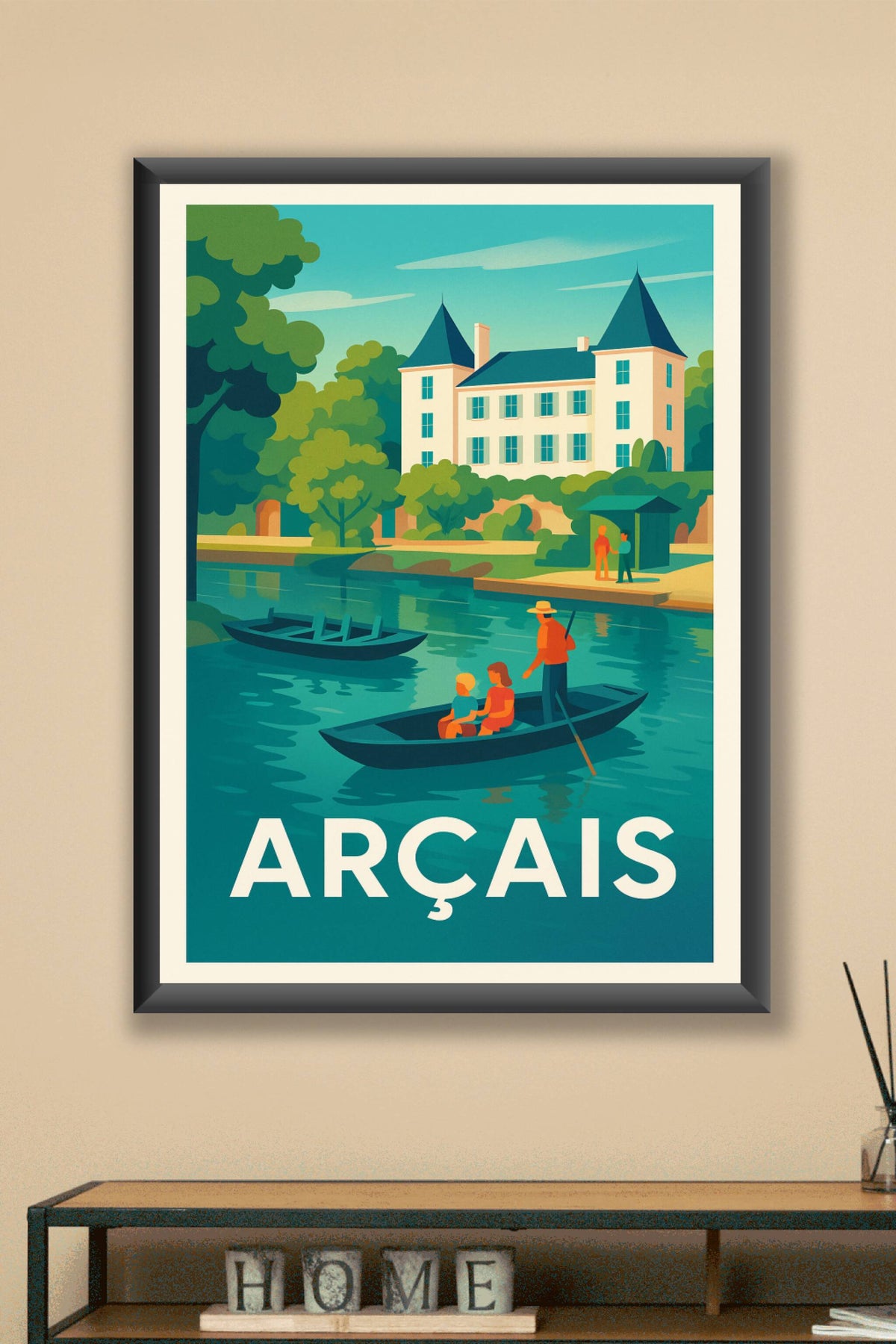 Affiche Arçais — Charme et sérénité au fil de l'eau · poster d'art de Arçais