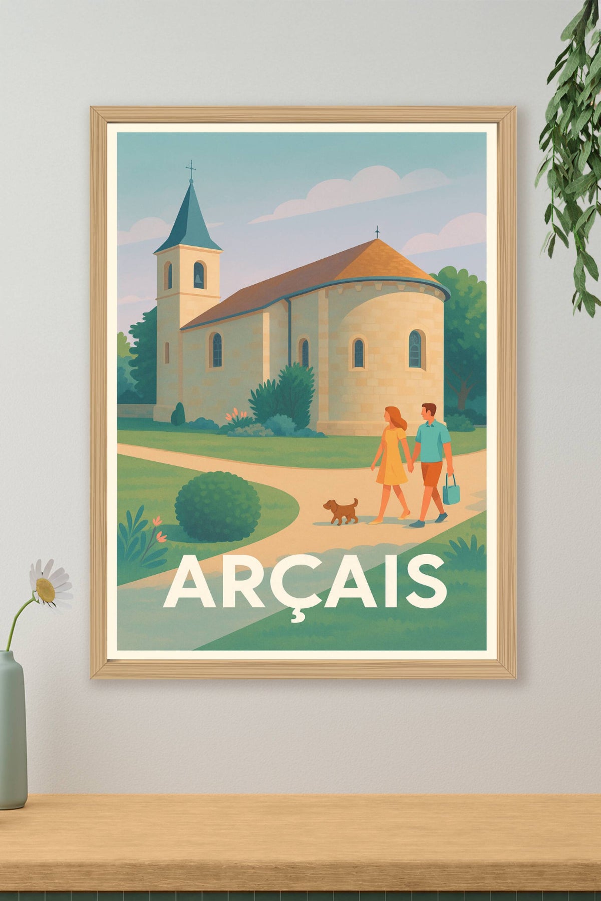 Affiche Arçais — Douceur et sérénité en Pays Maraisais · poster d'art de Arçais
