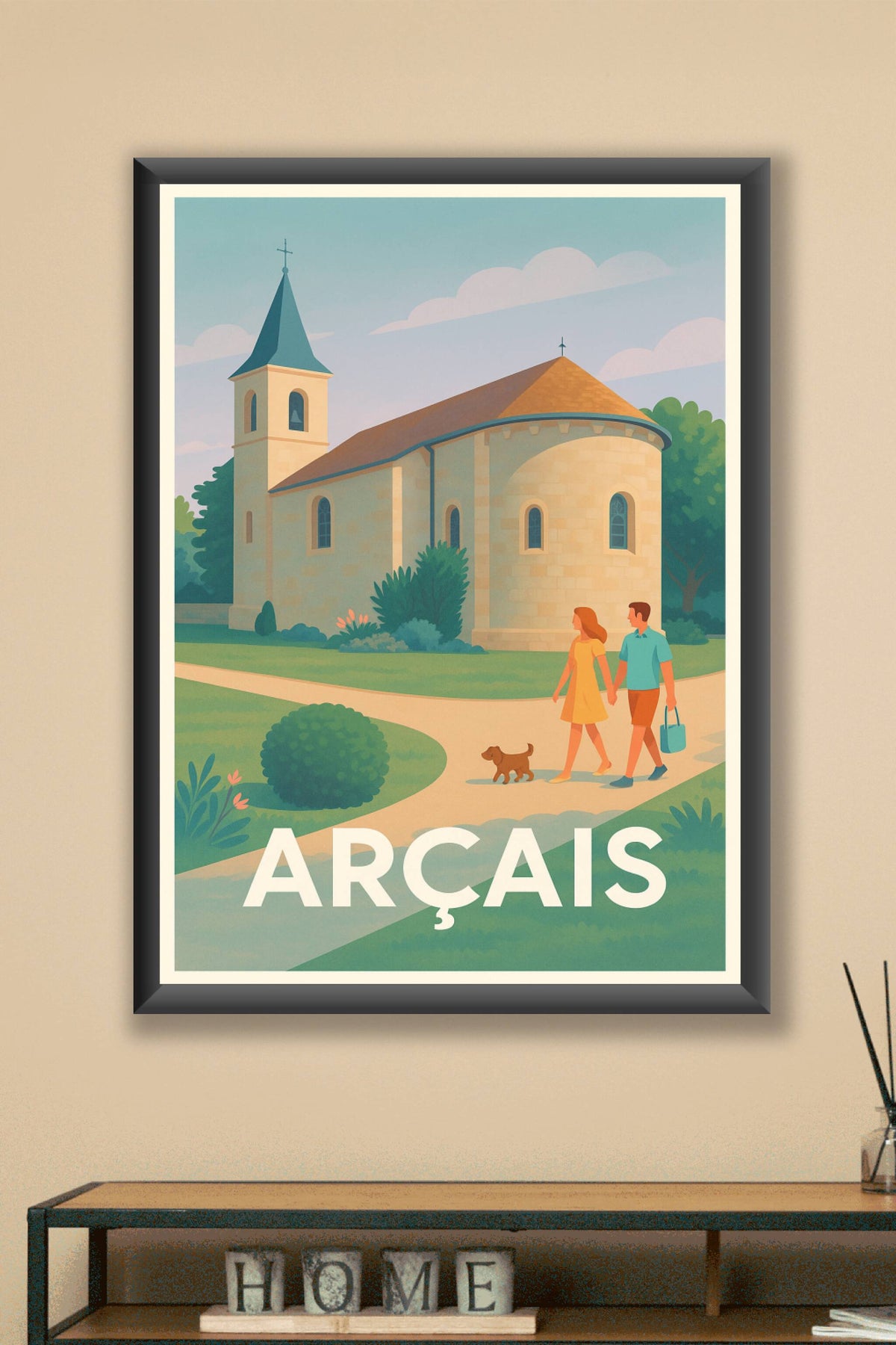 Affiche Arçais — Douceur et sérénité en Pays Maraisais · poster d'art de Arçais