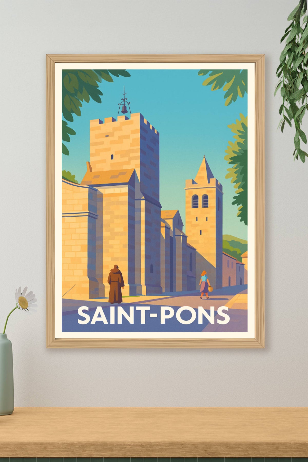 Affiche Saint-Pons — La sérénité d'un patrimoine médiéval · poster d'art de Saint-Pons