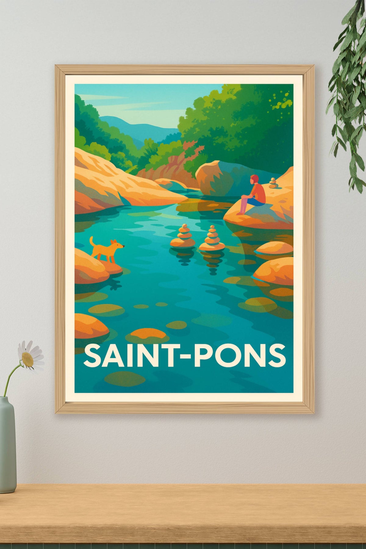 Affiche Saint-Pons — Évasion Nature au Fil de l'Eau · poster d'art de Saint-Pons